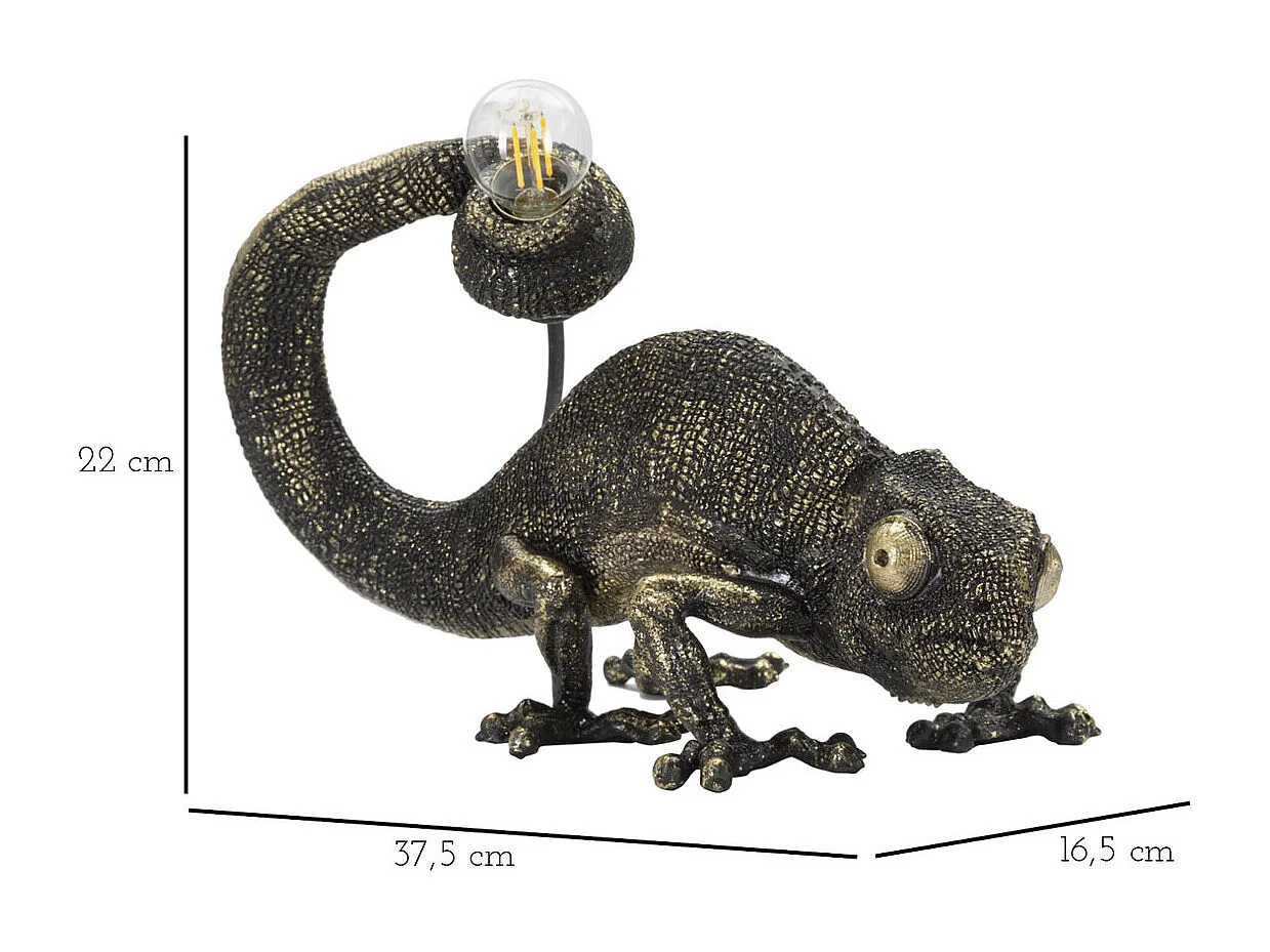 Lampa Stołowa Kameleon, Czarny, 37,5x16,5x22 cm, Epikasa