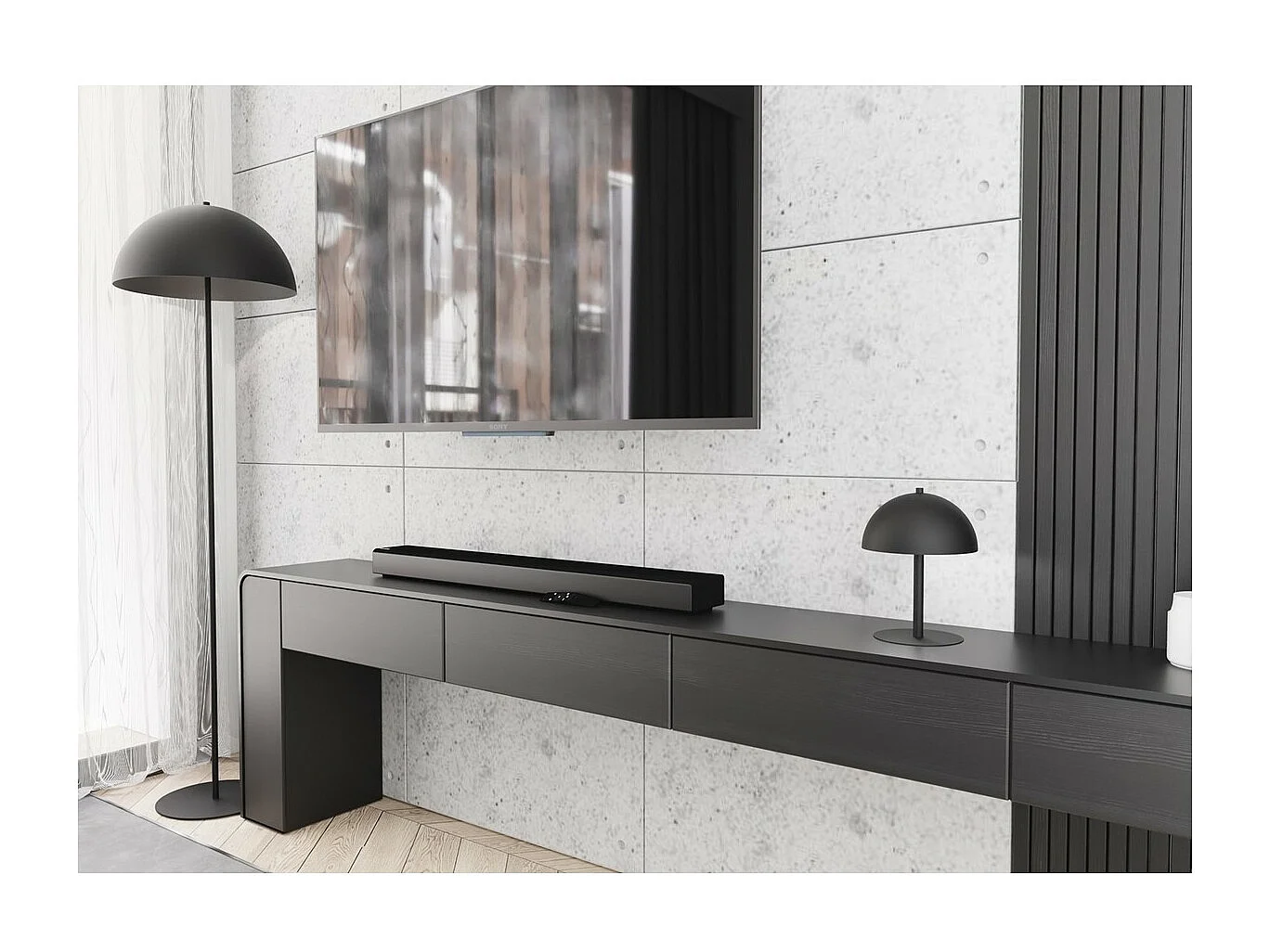 Candeeiro de Mesa Mogu, Preto, 18x24x18 cm, Seven Design