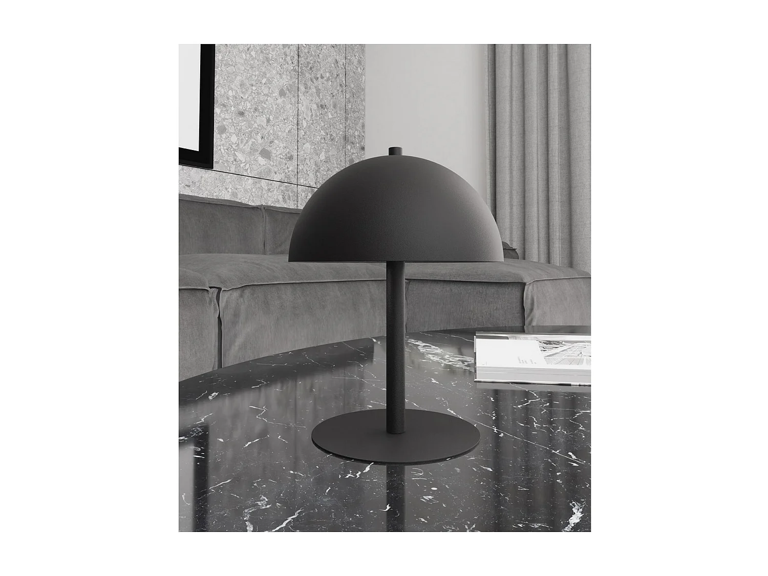 Candeeiro de Mesa Mogu, Preto, 18x24x18 cm, Seven Design