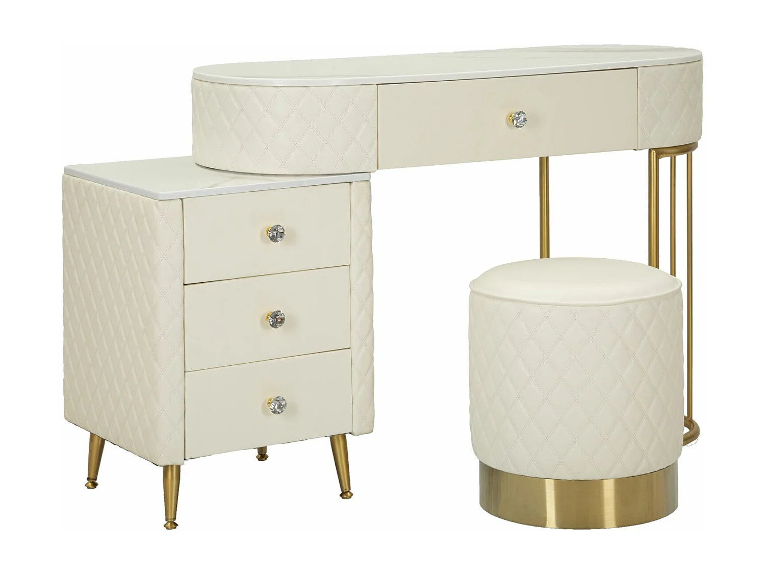 Console à Maquillage MF21, Blanc, 120x40x75 cm, Epikasa