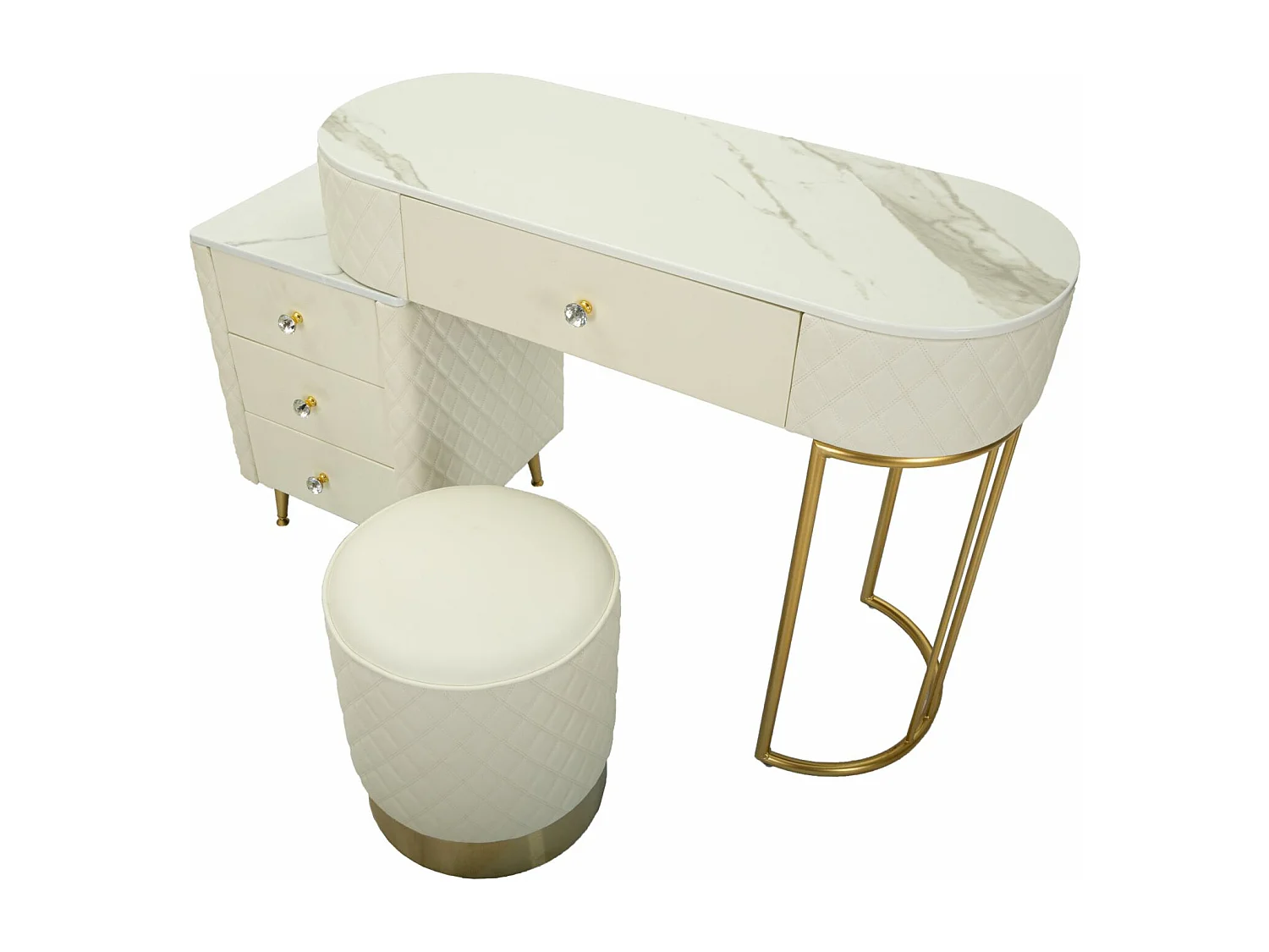 Console à Maquillage MF21, Blanc, 120x40x75 cm, Epikasa