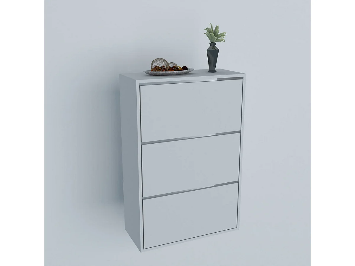 Mueble Zapatero Isabella, Blanco, 24x74x110 cm, Epikasa
