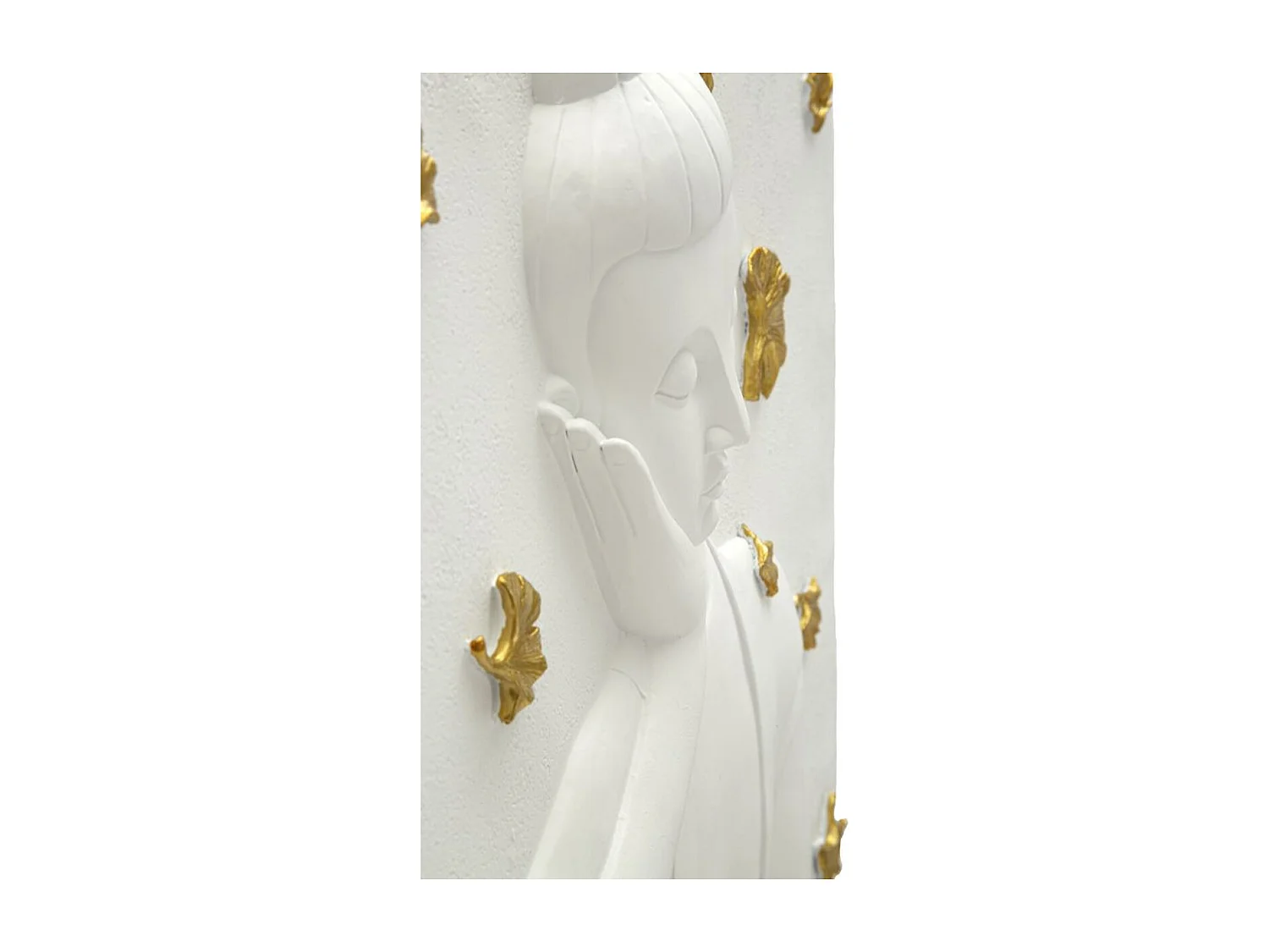 Décoration en Métal et Bois Géométrique 13, Blanc, 46x5,7x55,5 cm, Seven Design