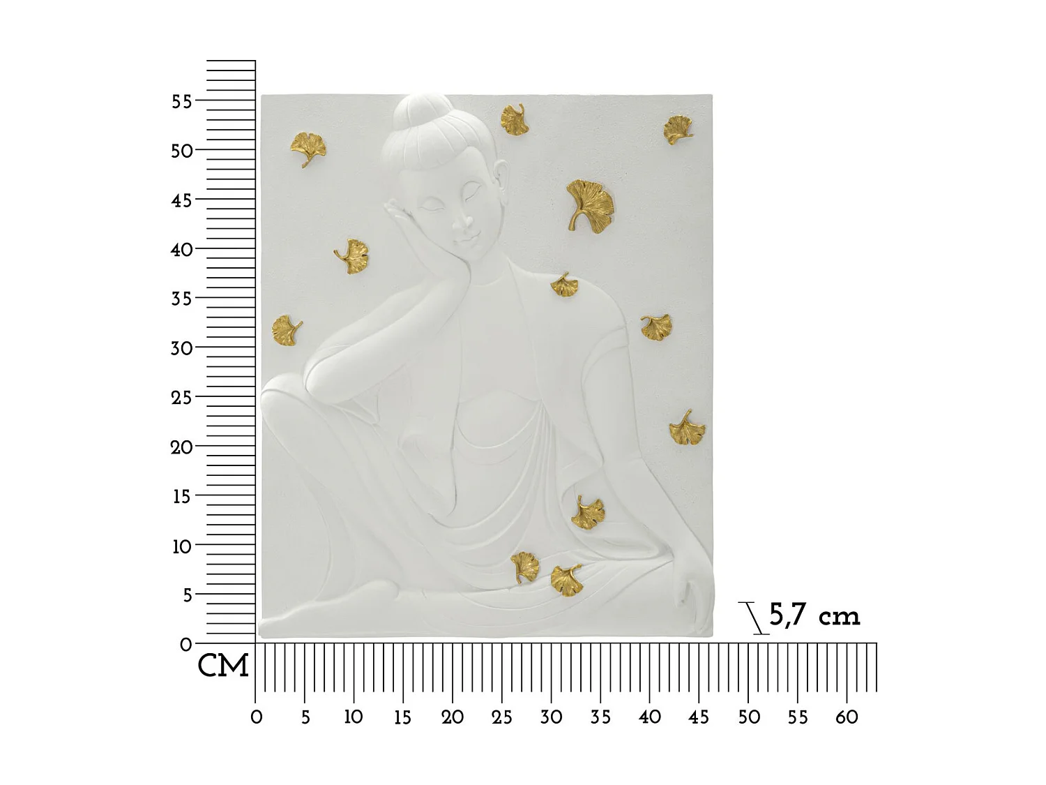 Décoration en Métal et Bois Géométrique 13, Blanc, 46x5,7x55,5 cm, Seven Design