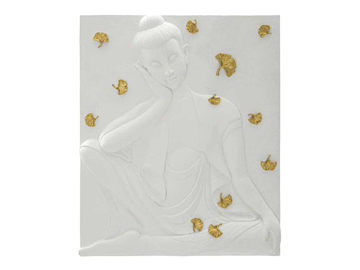 Decoración de Metal y Madera Geométrico 13, Blanco, 46x5,7x55,5 cm, Seven Design