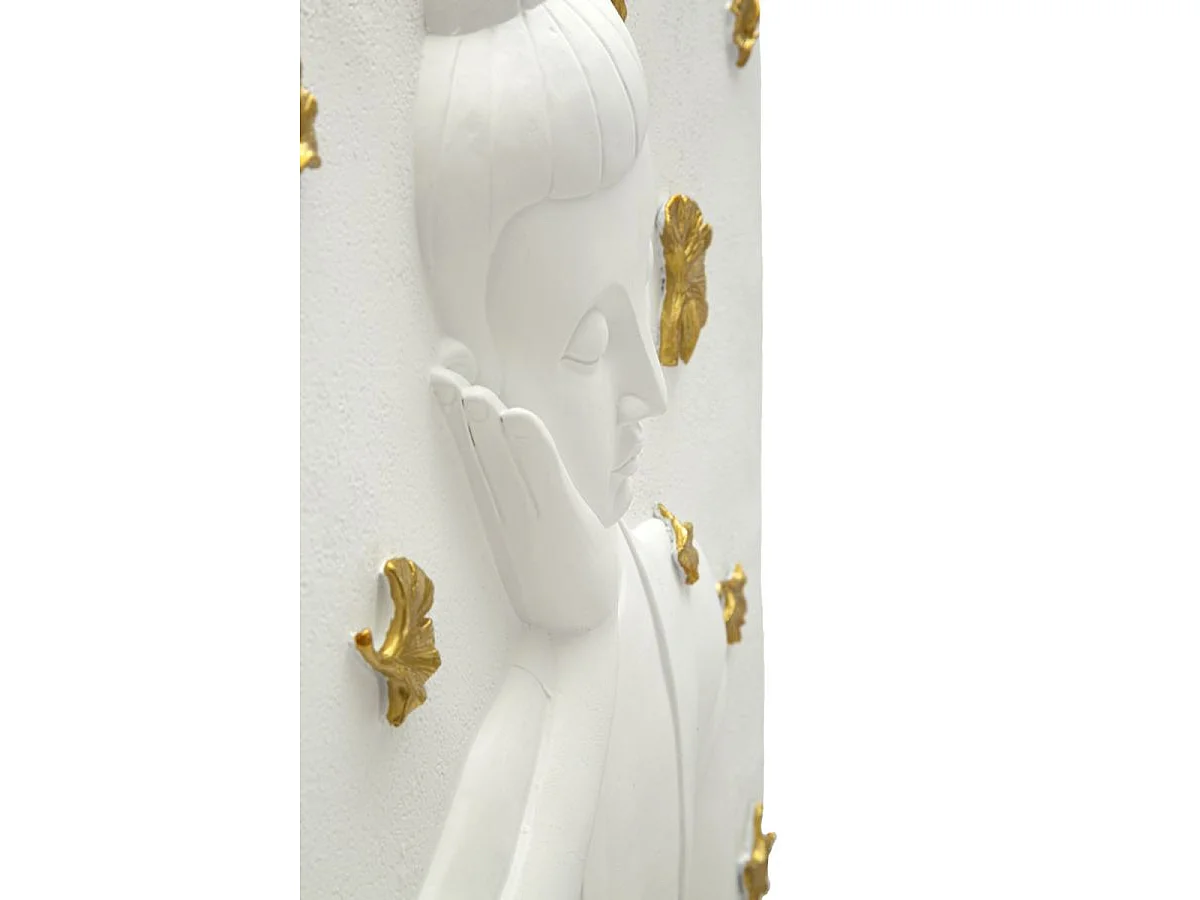 Decoración de Metal y Madera Geométrico 13, Blanco, 46x5,7x55,5 cm, Seven Design