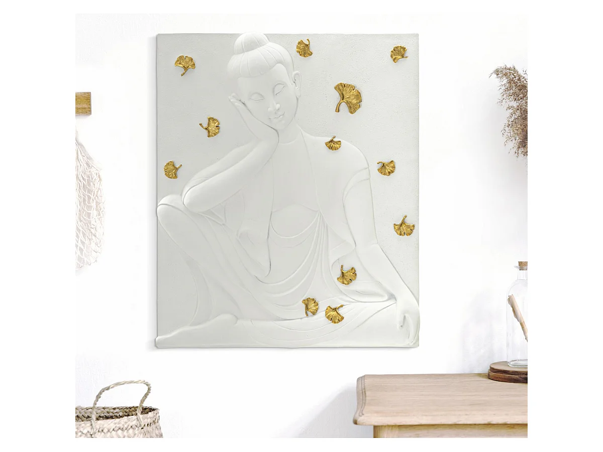 Decoración de Metal y Madera Geométrico 13, Blanco, 46x5,7x55,5 cm, Seven Design