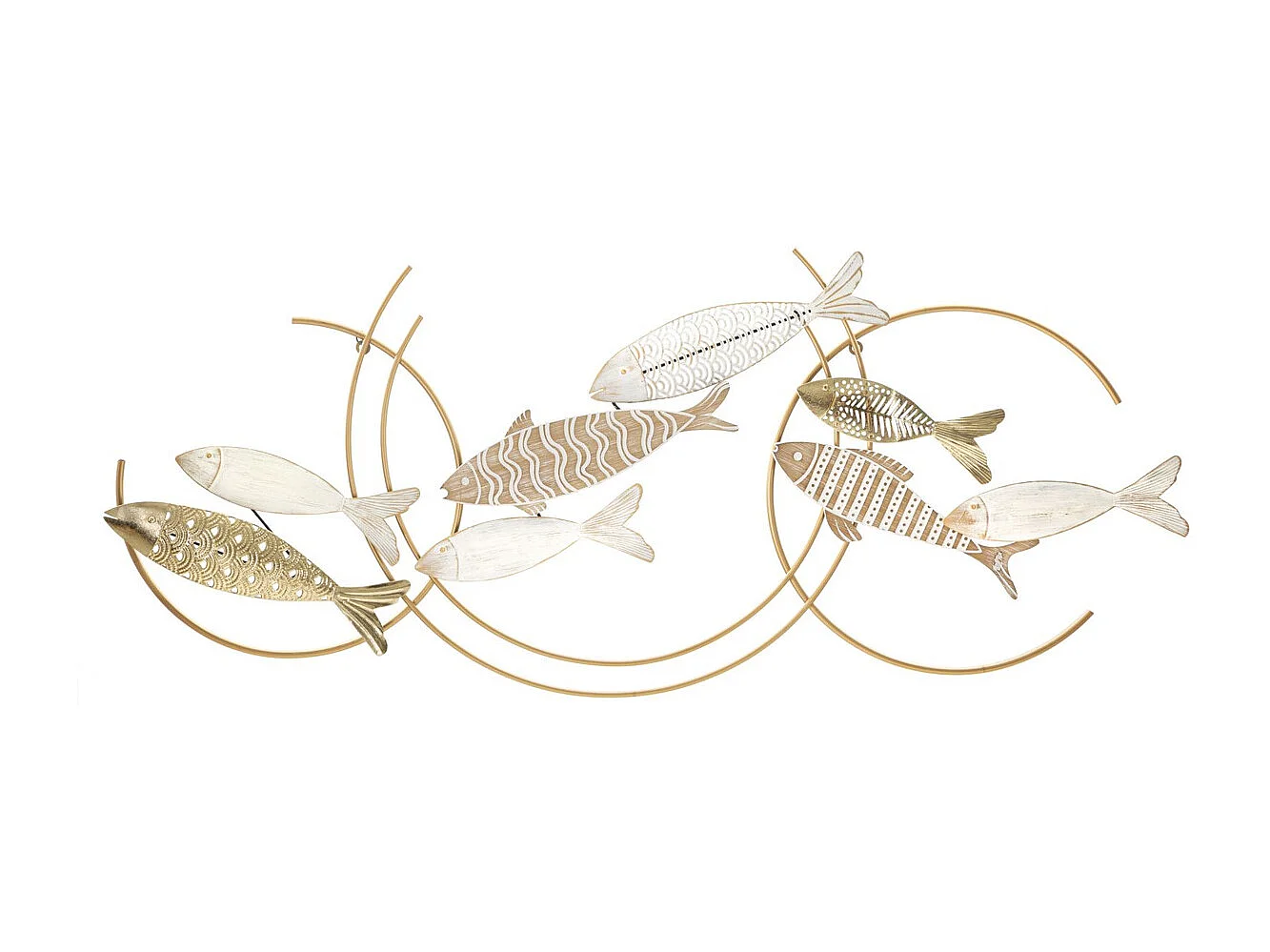 Décoration 3D en Métal Poisson 3, Multicouleur, 142,9x5x61,6 cm, Seven Design