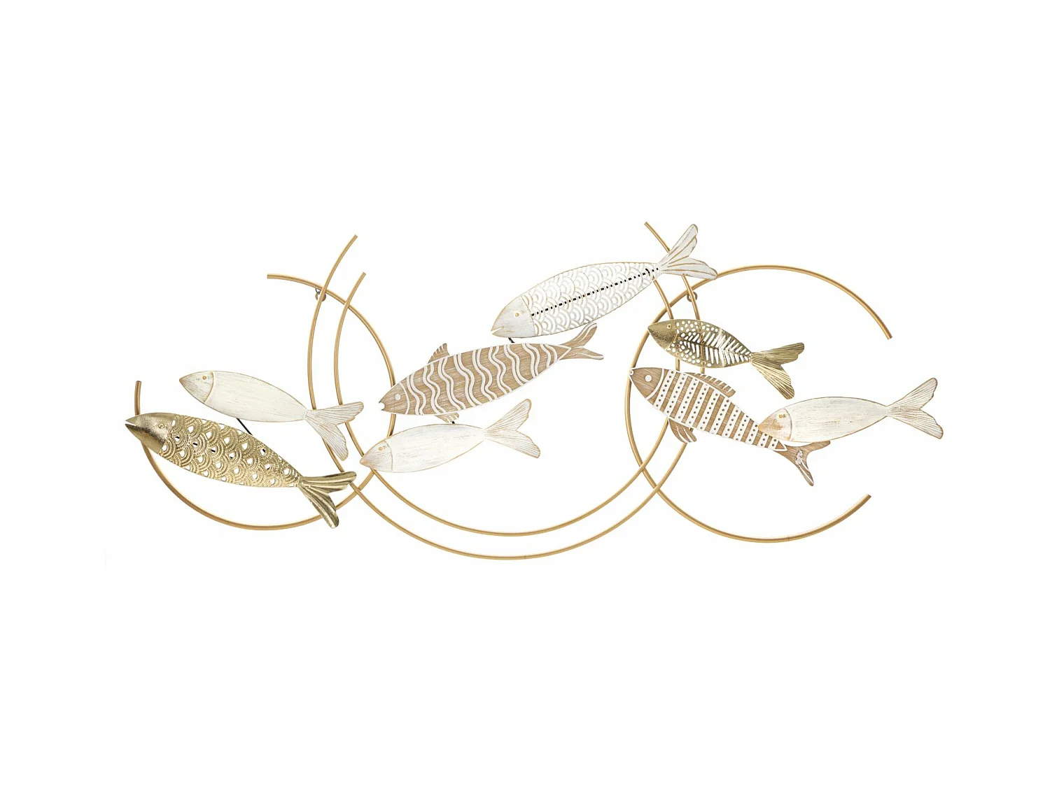 Décoration 3D en Métal Poisson 3, Multicouleur, 142,9x5x61,6 cm, Epikasa