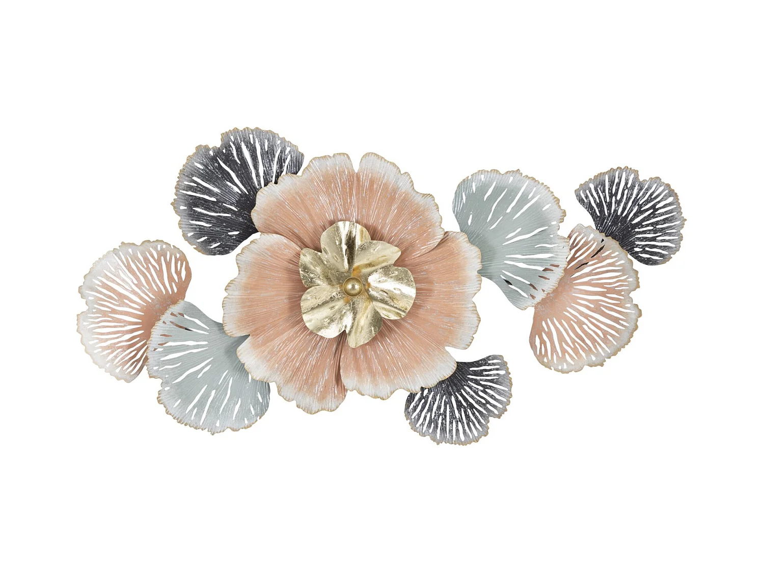 Décoration 3D en Métal Fleurs 25, Multicouleur, 93x7,5x53 cm, Epikasa