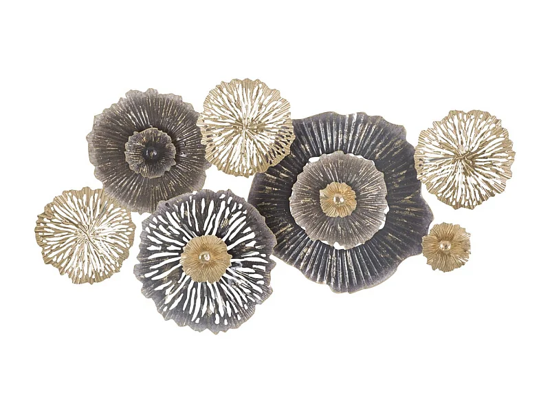 Décoration 3D en Métal Fleurs 20, Multicouleur, 96,5x5,7x51 cm, Seven Design