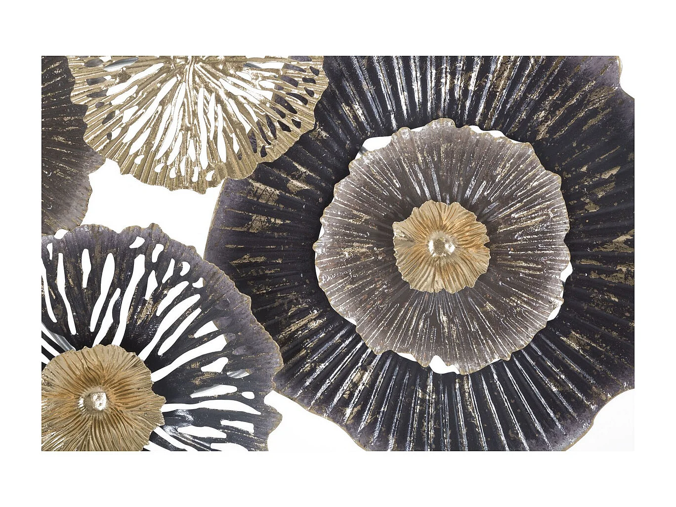 Décoration 3D en Métal Fleurs 20, Multicouleur, 96,5x5,7x51 cm, Seven Design