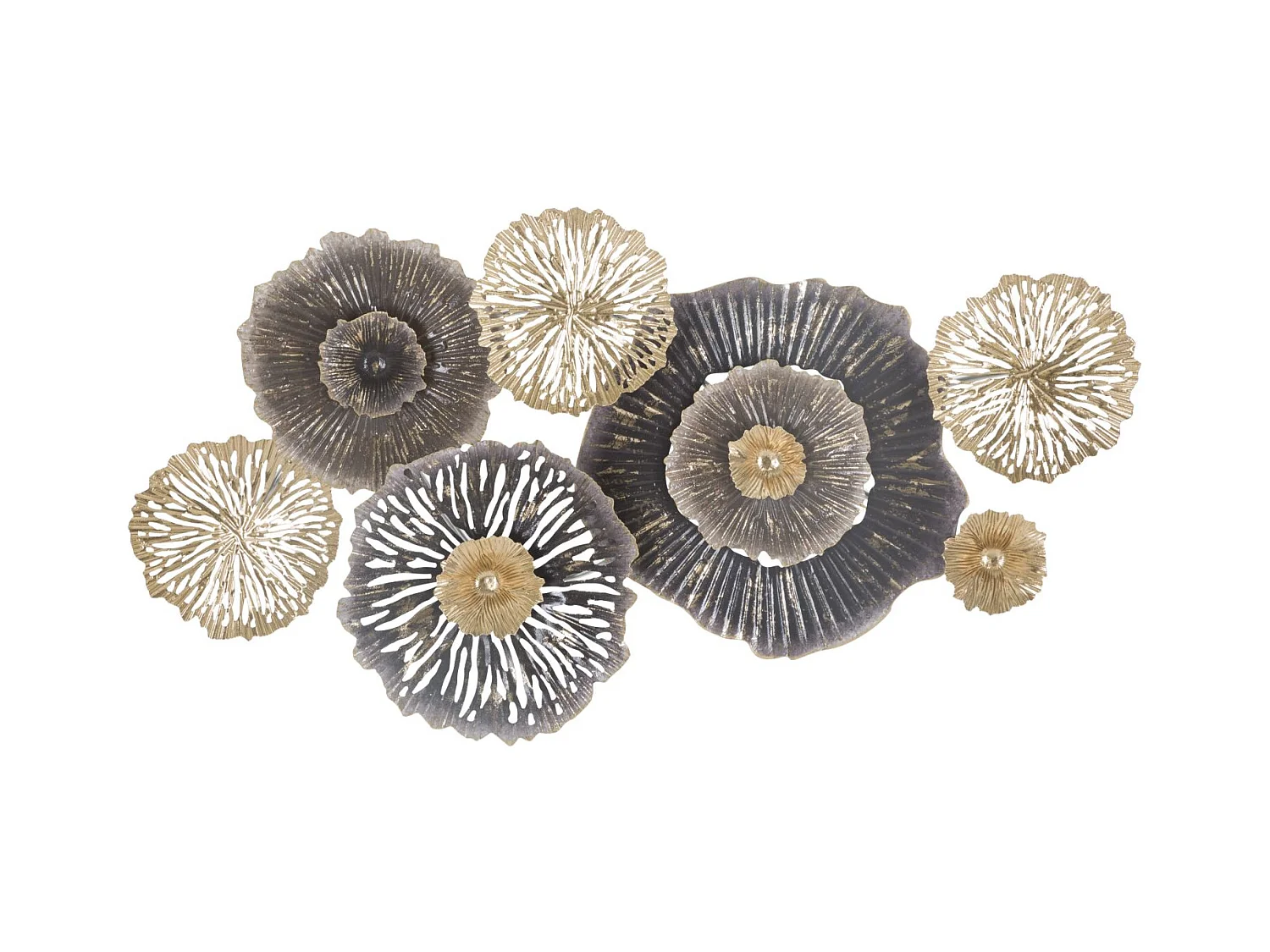 Décoration 3D en Métal Fleurs 20, Multicouleur, 96,5x5,7x51 cm, Epikasa