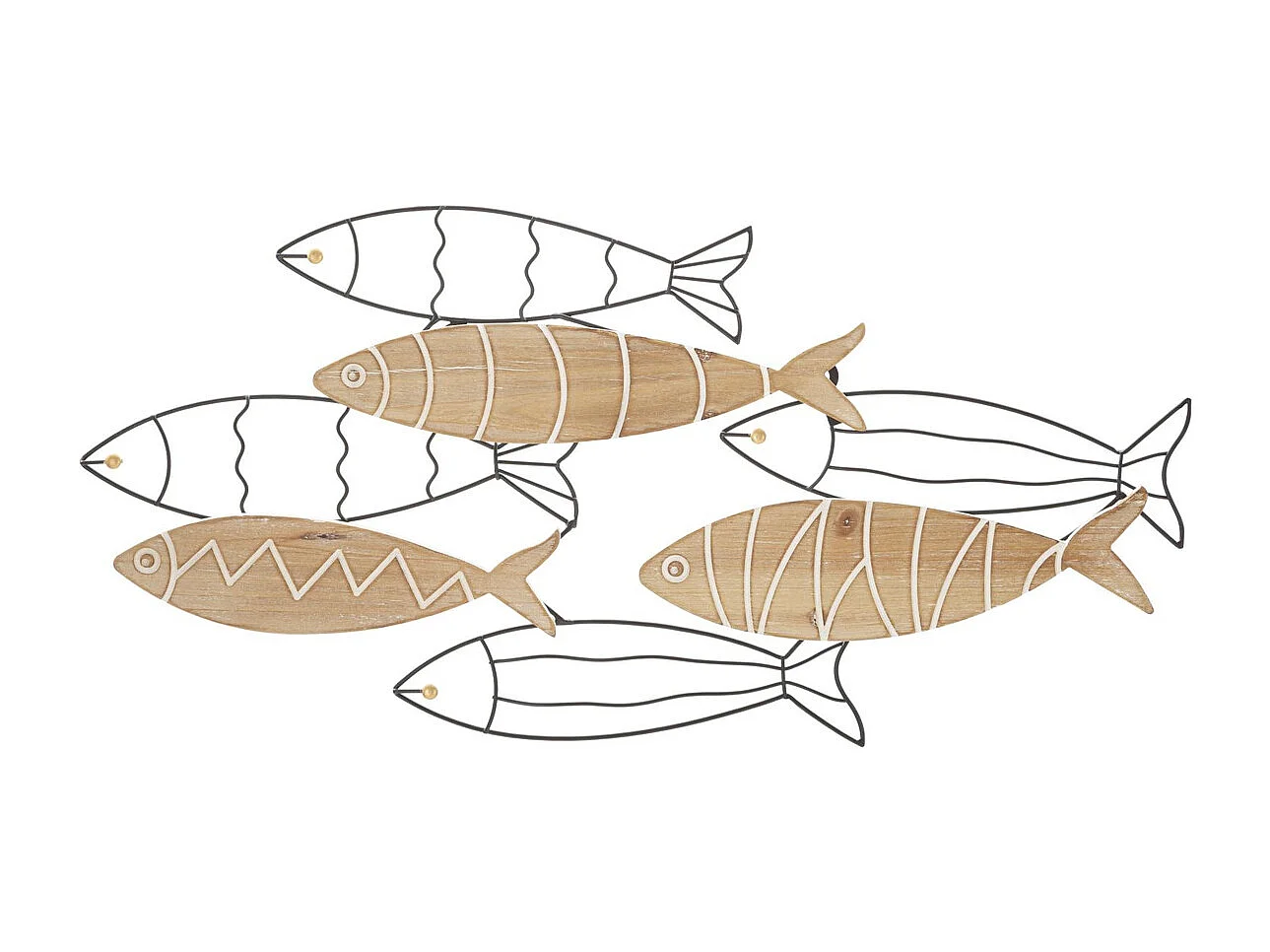 Décoration 3D en Métal Poisson 7, Marron, 60x2x30 cm, Seven Design