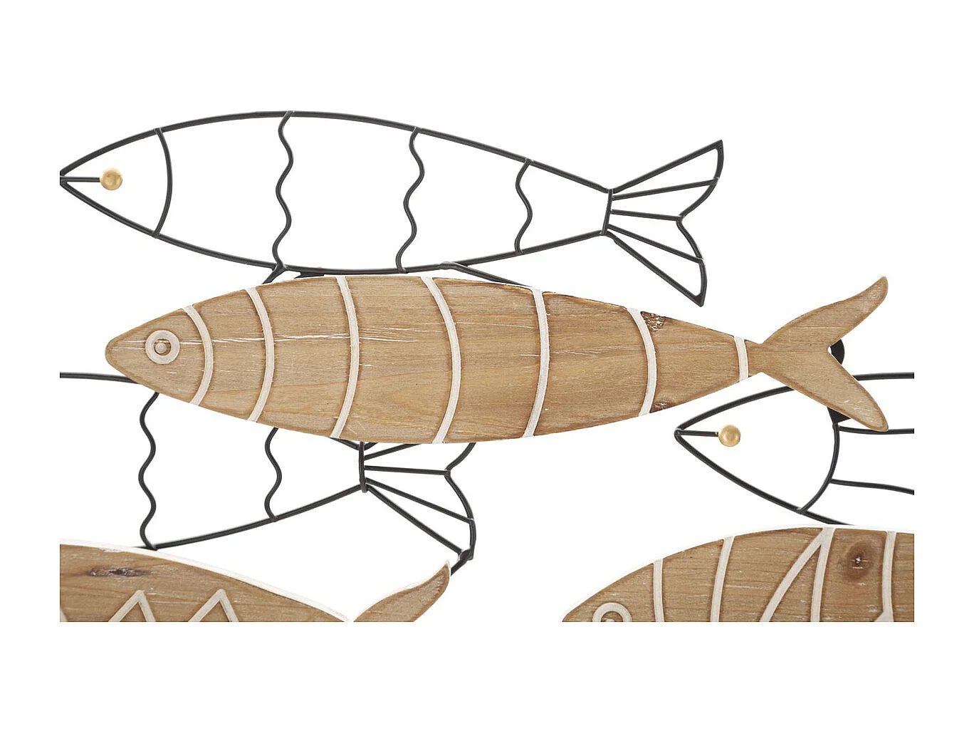 Décoration 3D en Métal Poisson 7, Marron, 60x2x30 cm, Seven Design