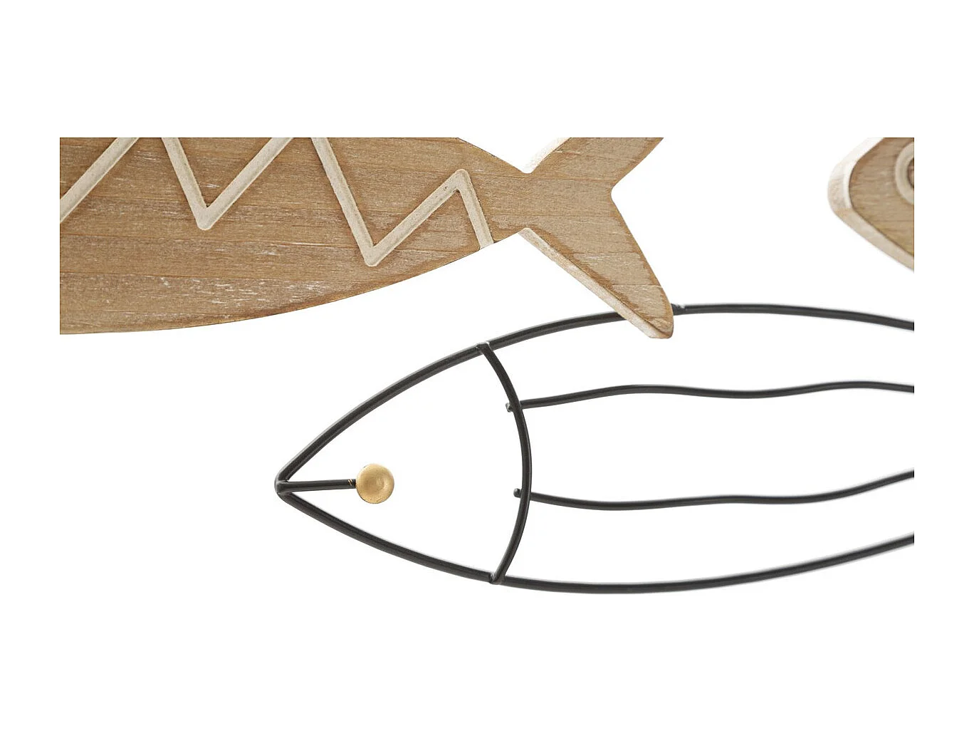 Décoration 3D en Métal Poisson 7, Marron, 60x2x30 cm, Seven Design