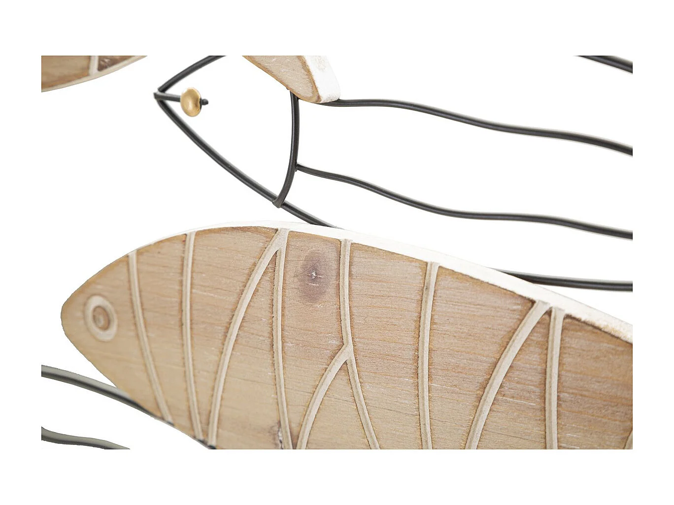 Décoration 3D en Métal Poisson 7, Marron, 60x2x30 cm, Seven Design