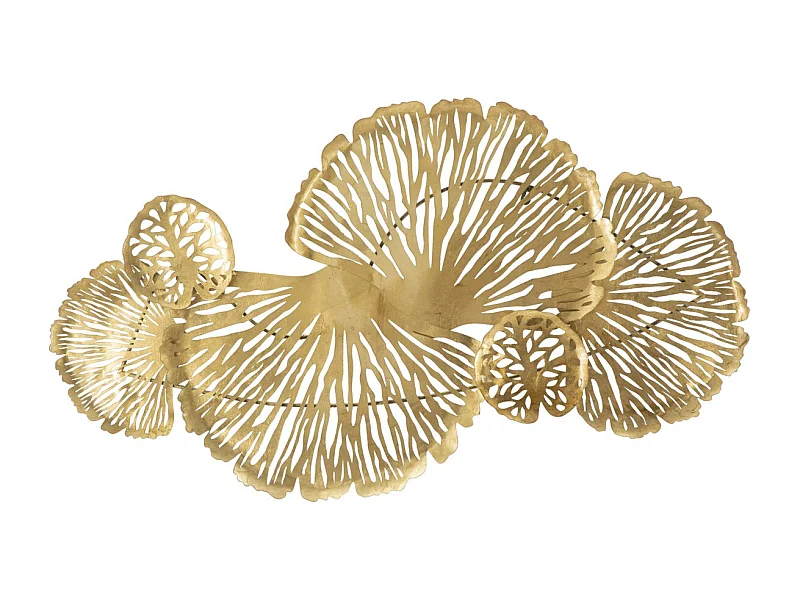 Décoration 3D en Métal Feuille 21, Or, 115x5x64 cm, Seven Design