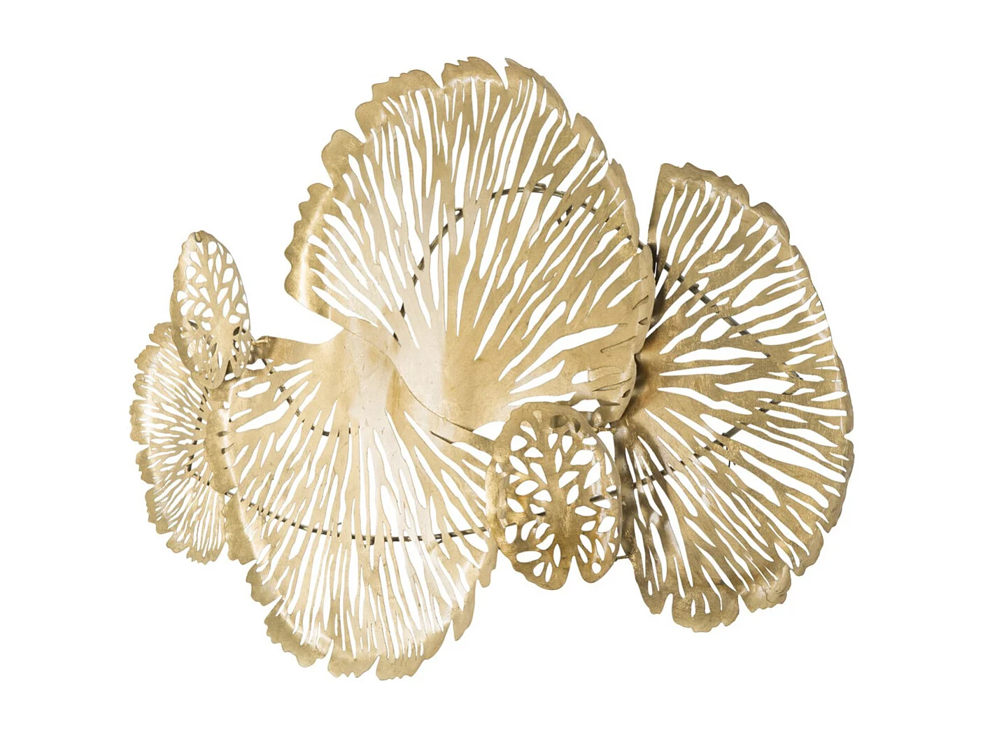 Décoration 3D en Métal Feuille 21, Or, 115x5x64 cm, Seven Design