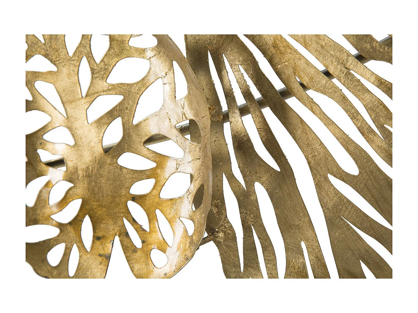 Décoration 3D en Métal Feuille 21, Or, 115x5x64 cm, Seven Design