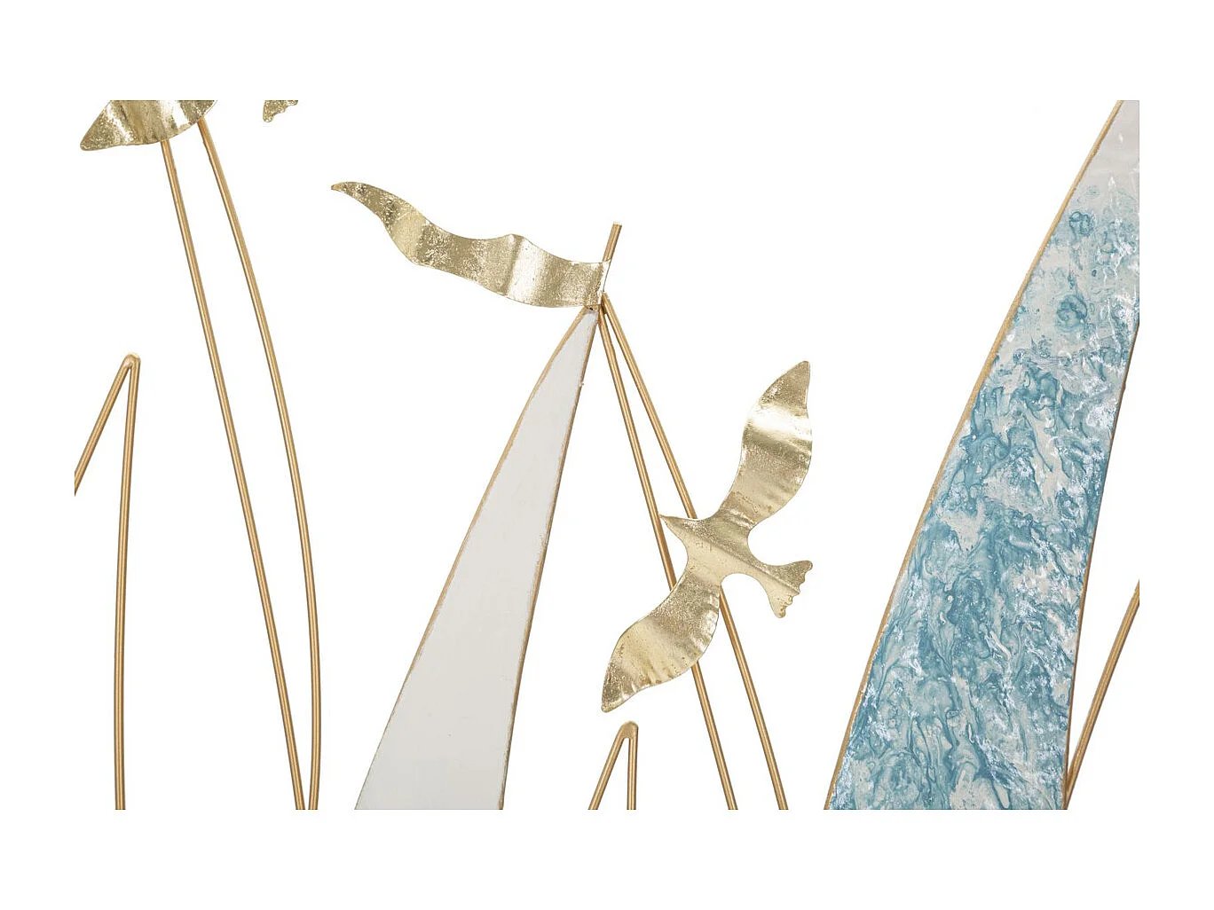 Décoration 3D en Métal Bateaux 3, Multicouleur, 78,7x3,8x97,8 cm, Seven Design