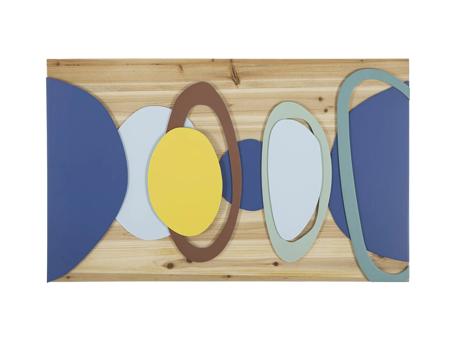 Décoration en Métal et Bois Géométrique 12, Multicouleur, 80x2,5x50 cm, Epikasa