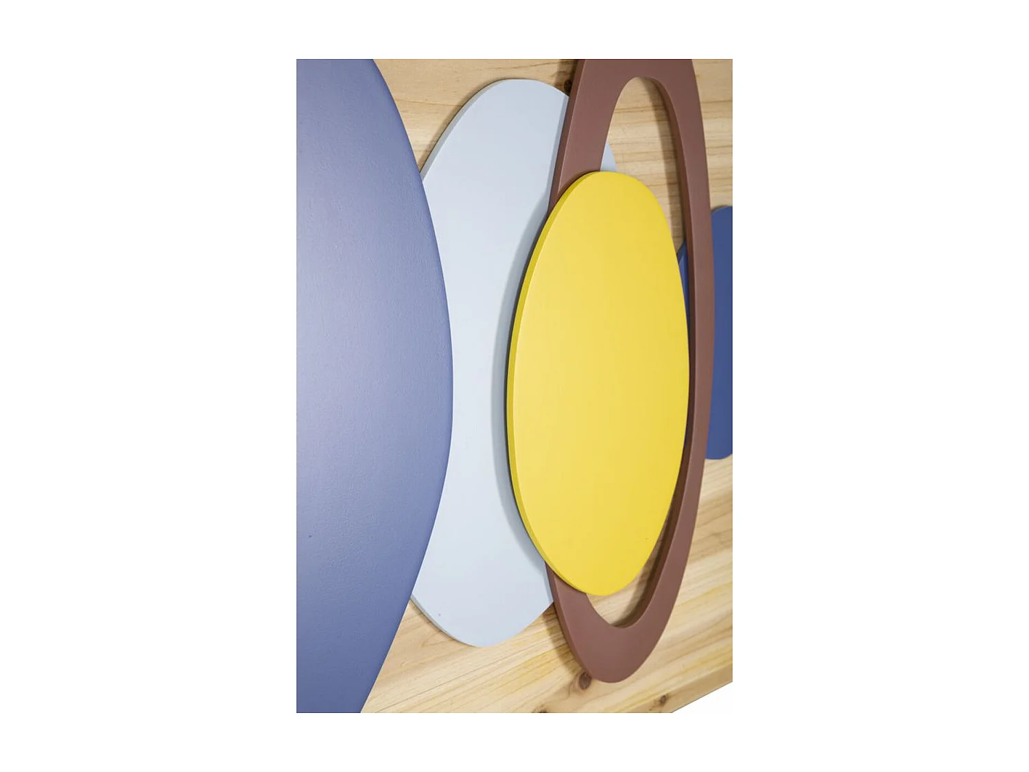 Décoration en Métal et Bois Géométrique 12, Multicouleur, 80x2,5x50 cm, Seven Design