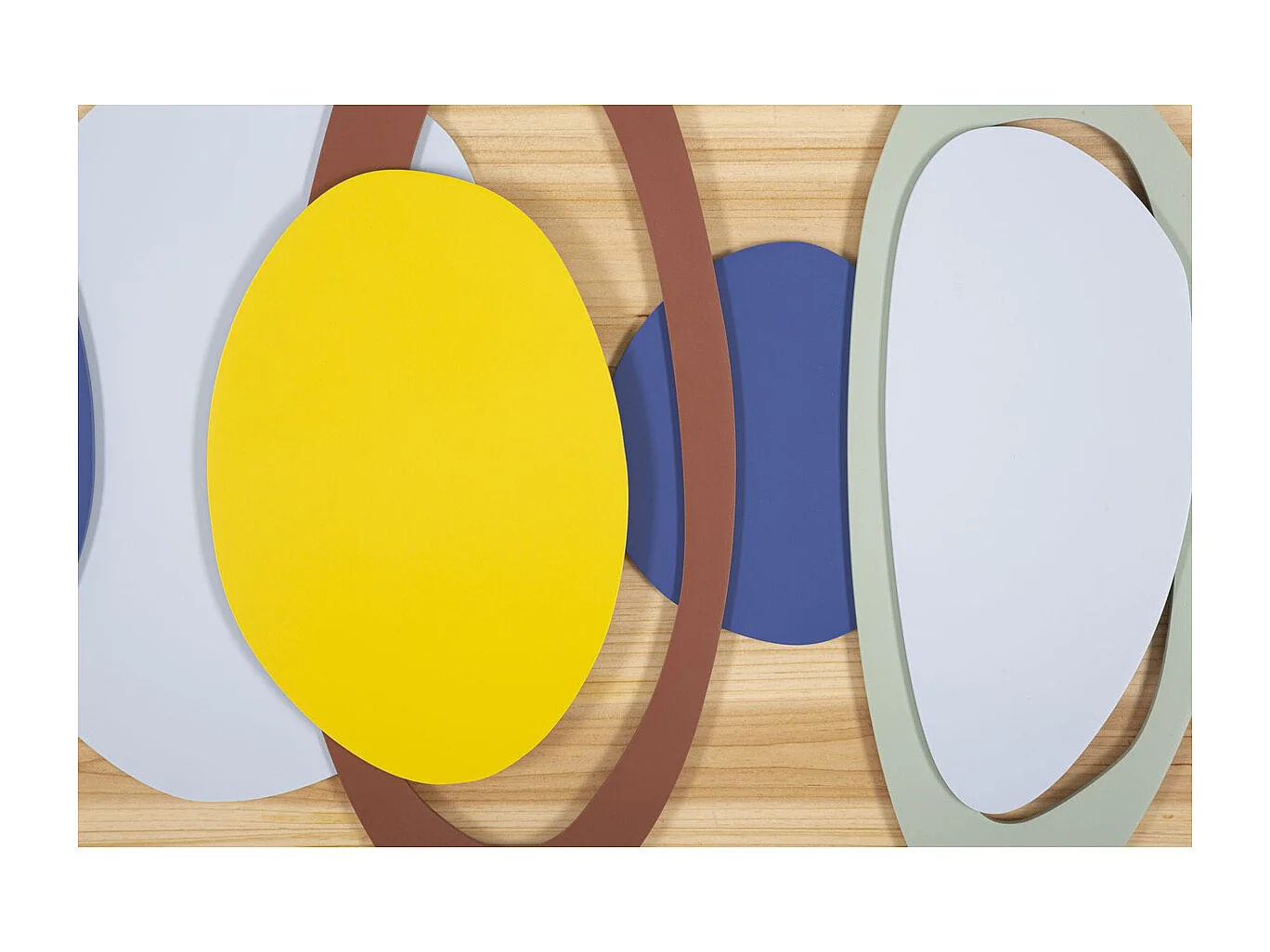 Décoration en Métal et Bois Géométrique 12, Multicouleur, 80x2,5x50 cm, Seven Design