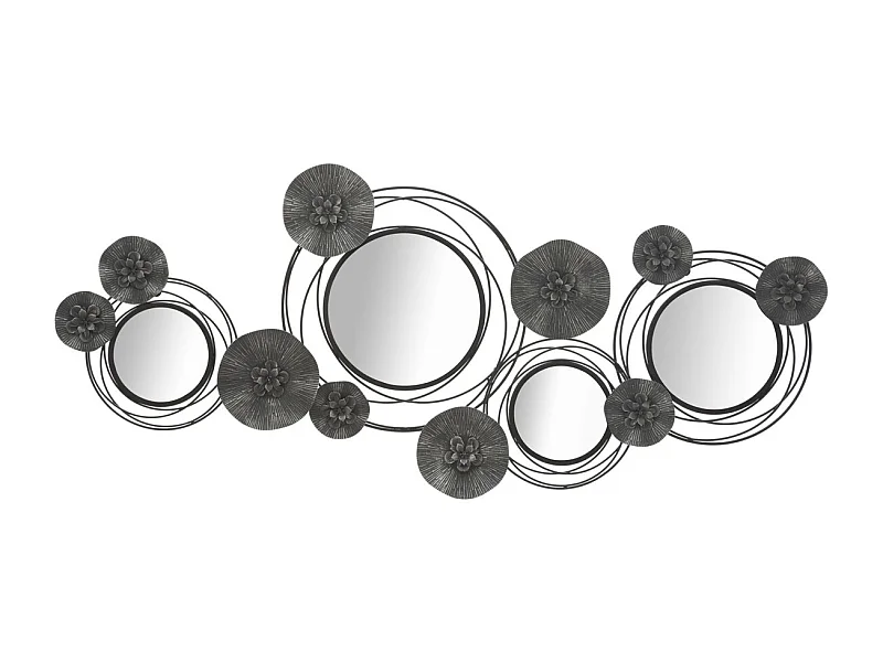 Décoration 3D en Métal Cercles 25, Gris, 117x5,5x49 cm, Seven Design