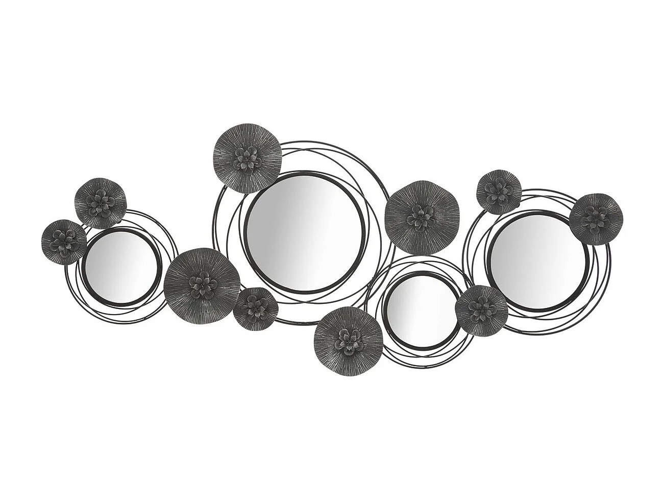 Décoration 3D en Métal Cercles 25, Gris, 117x5,5x49 cm, Seven Design