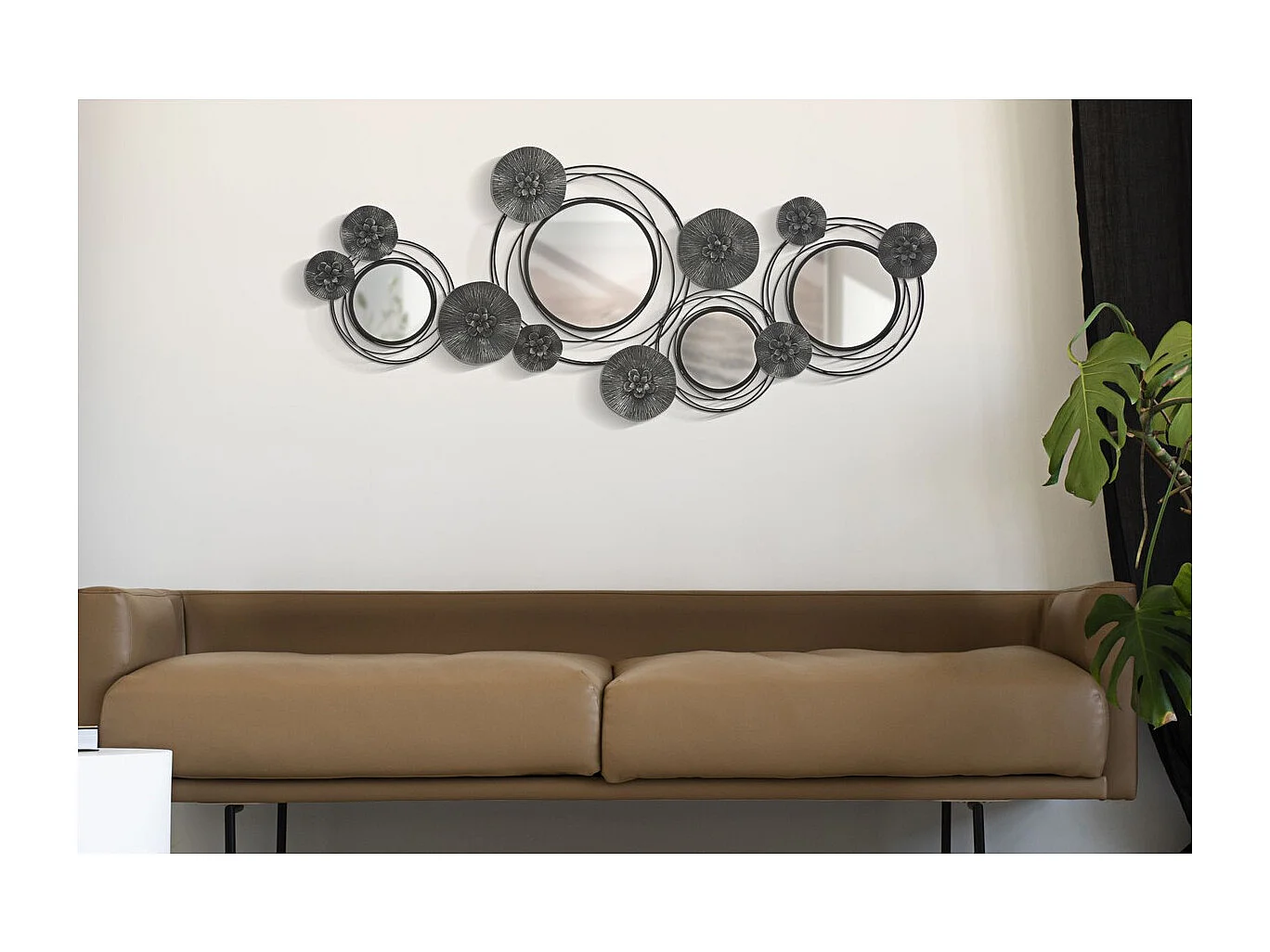 Décoration 3D en Métal Cercles 25, Gris, 117x5,5x49 cm, Seven Design
