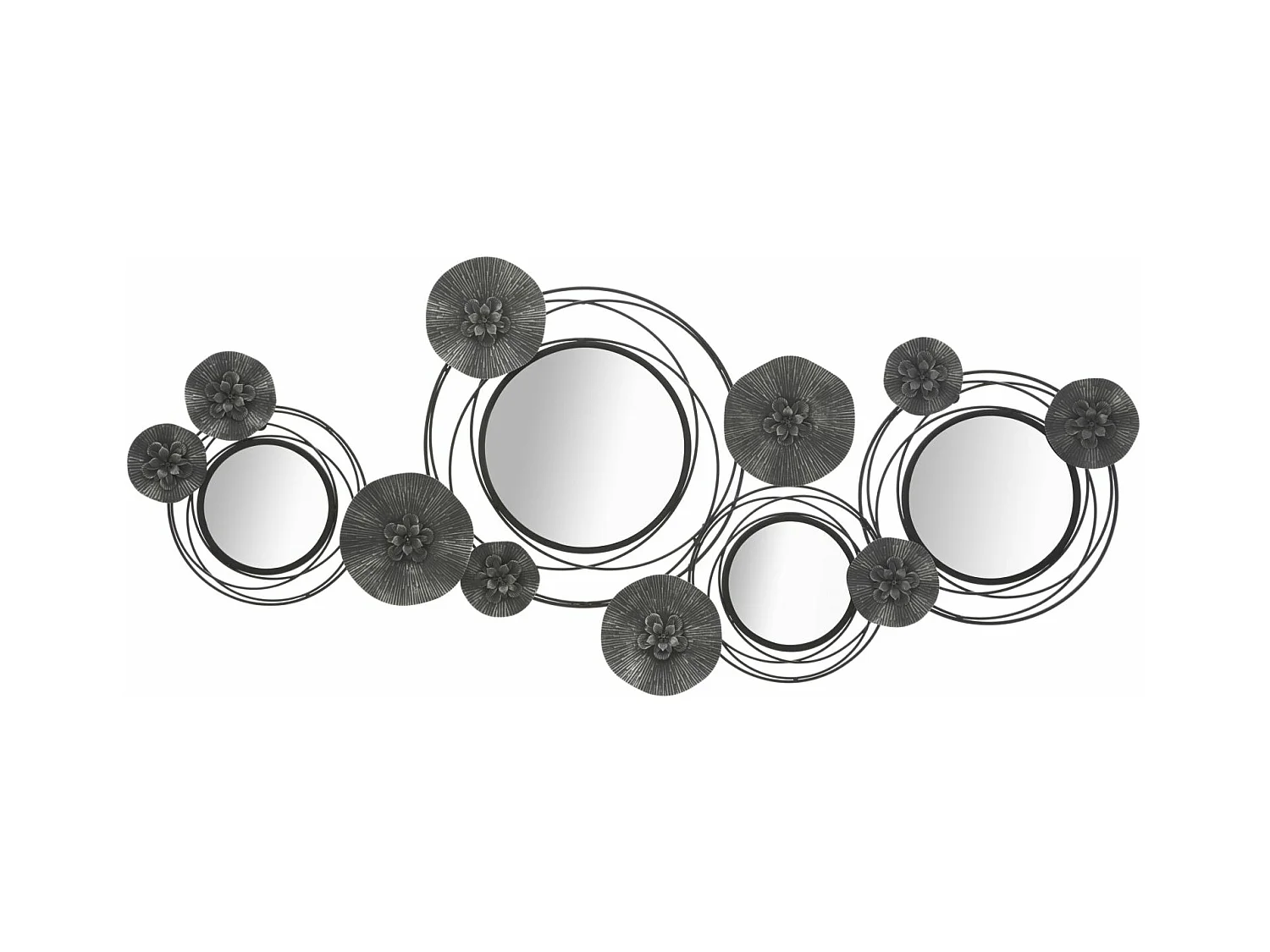 Décoration 3D en Métal Cercles 25, Gris, 117x5,5x49 cm, Epikasa