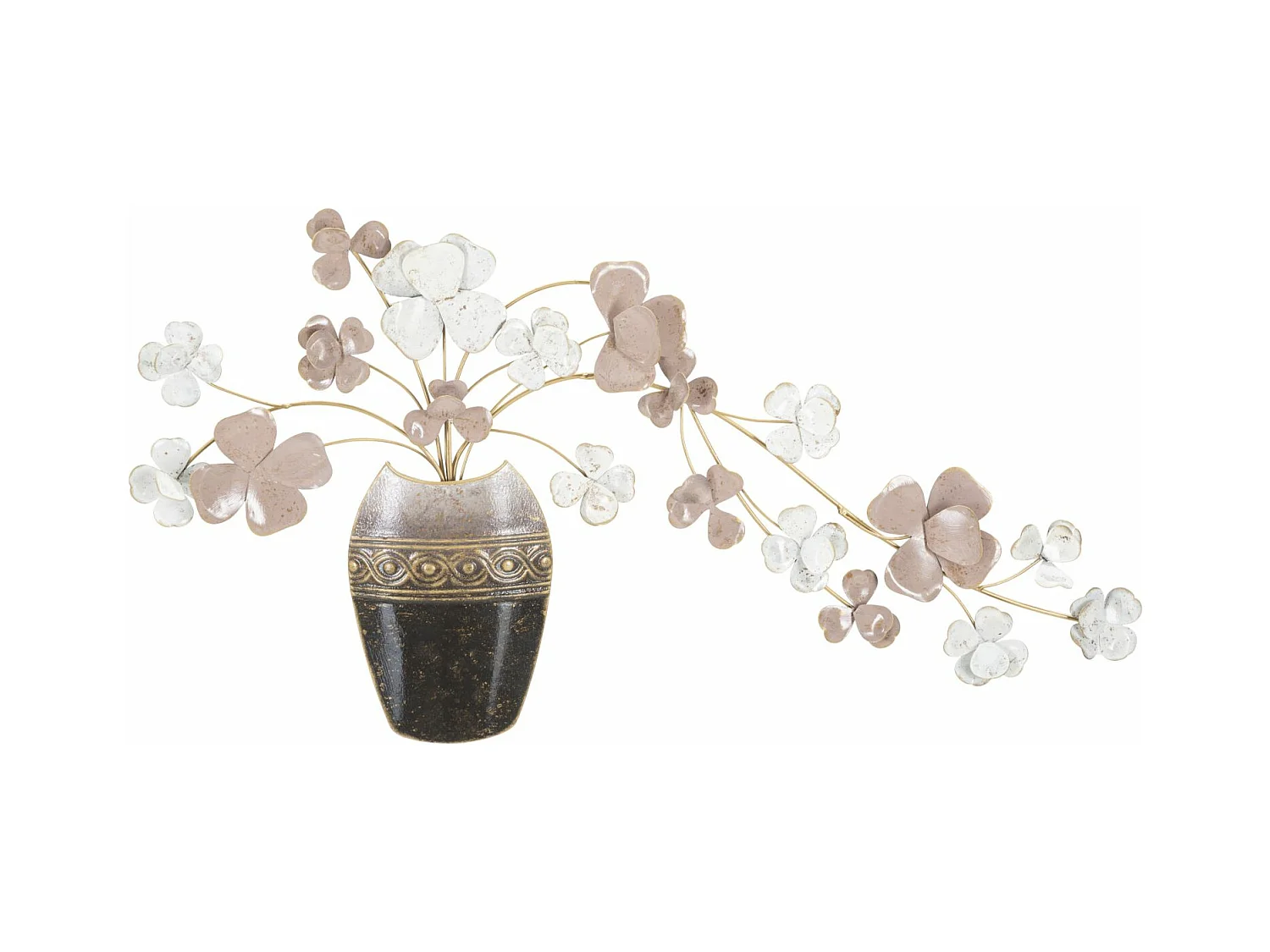Décoration 3D en Métal Fleurs 35, Multicouleur, 87,5x6x46 cm, Epikasa