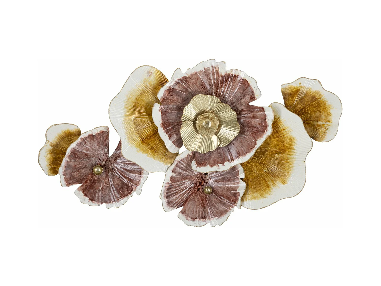 Décoration 3D en Métal Fleurs 16, Multicouleur, 92,1x8,3x51,4 cm, Epikasa