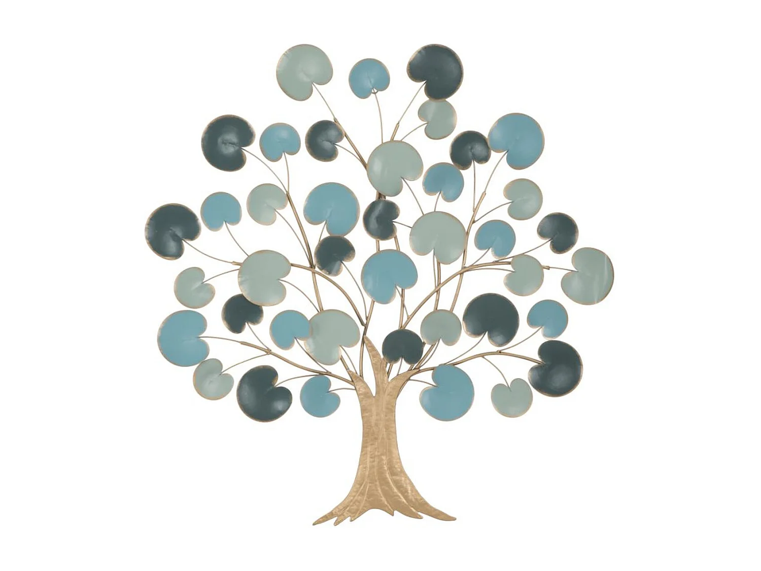 Décoration 3D en Métal Arbre 5, Bleu, 89x2,5x90 cm, Seven Design