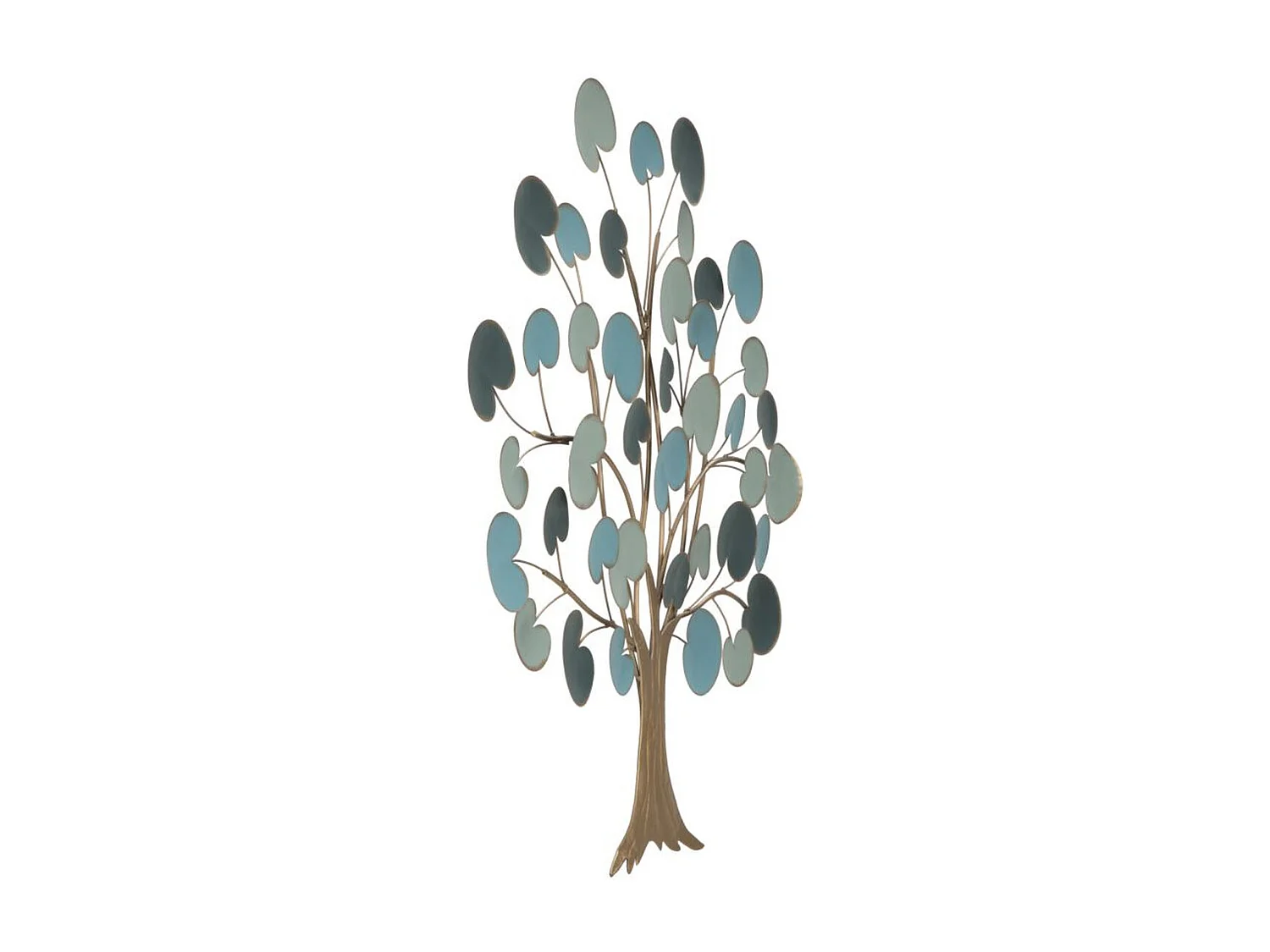 Décoration 3D en Métal Arbre 5, Bleu, 89x2,5x90 cm, Seven Design