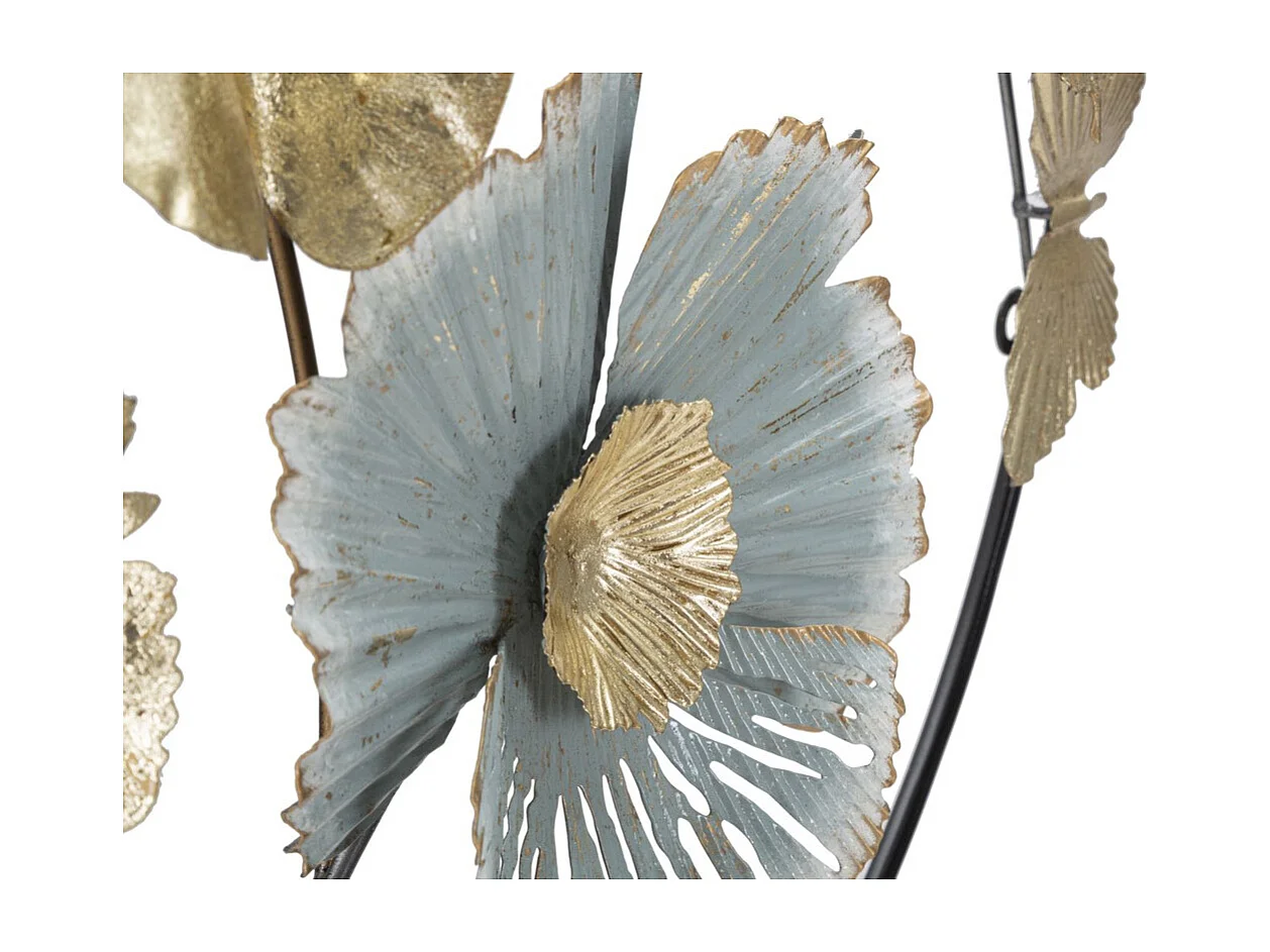 Décoration 3D en Métal Fleurs 21, Multicouleur, 78,5x5x74 cm, Seven Design