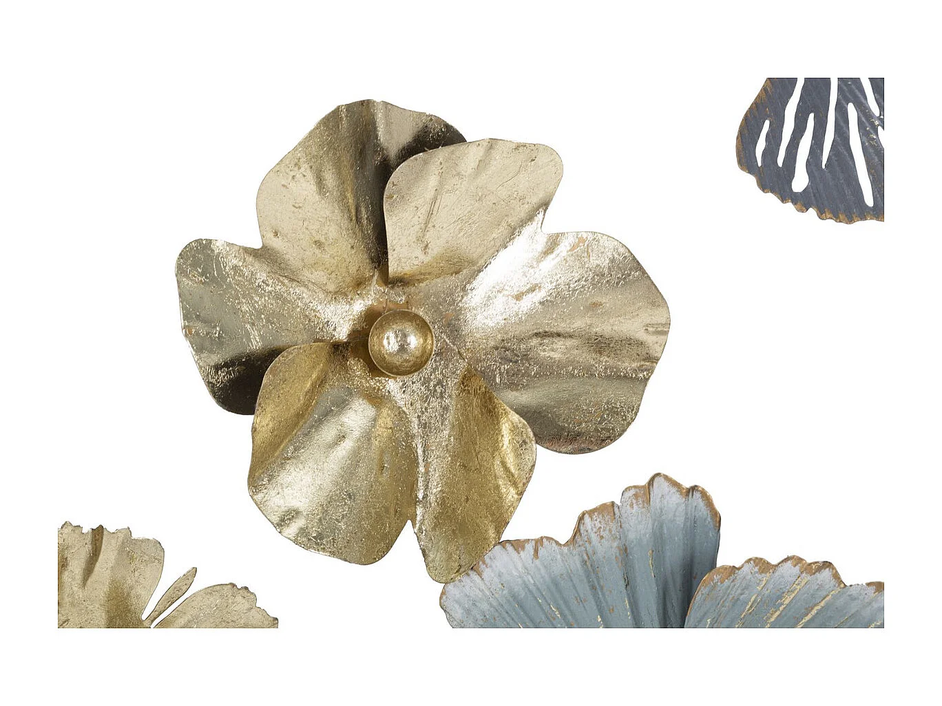 Metalowa Dekoracja 3D Kwiaty 21, Wielokolorowy, 78,5x5x74 cm, Seven Design