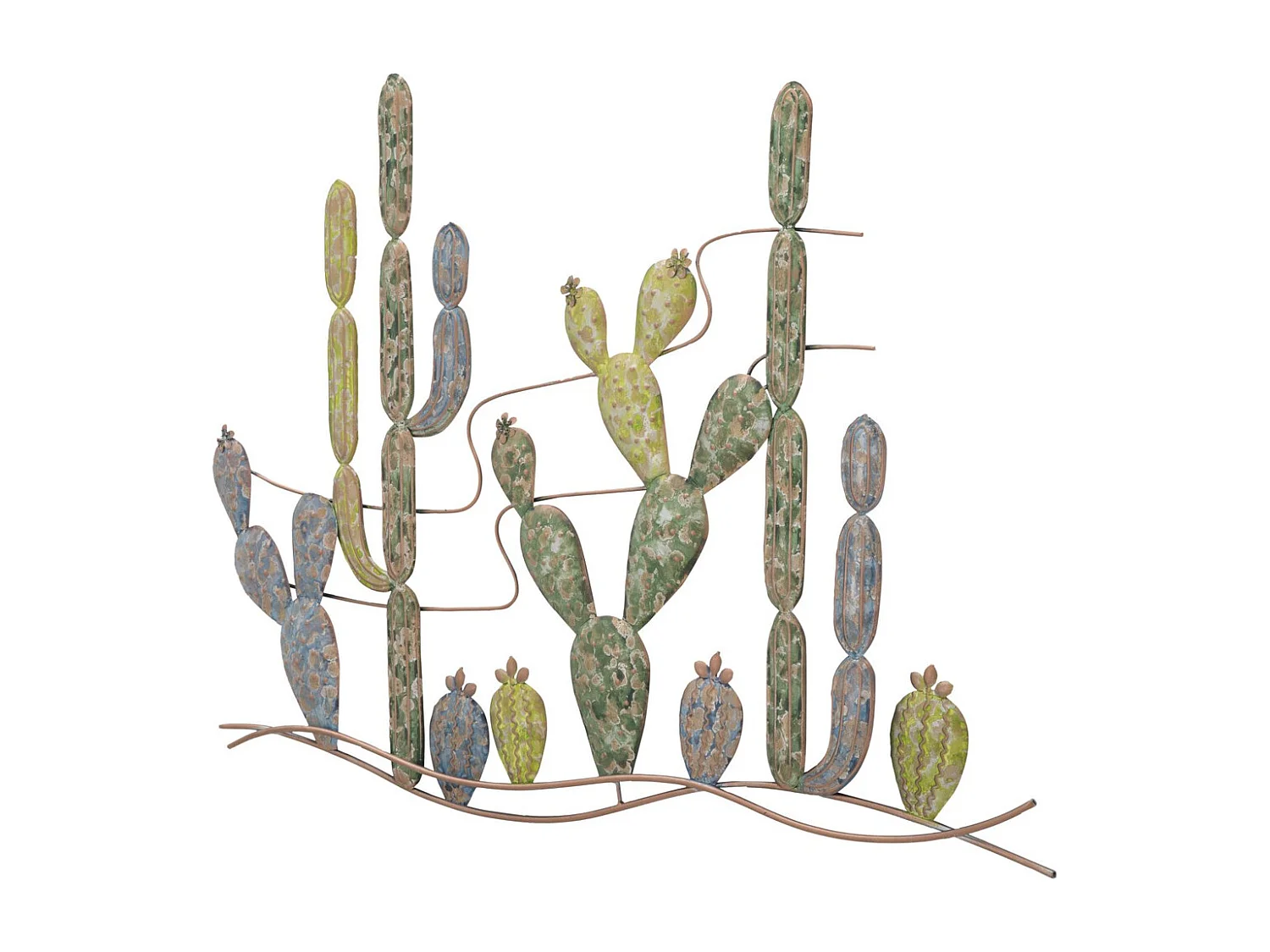 Metalowa Dekoracja 3D Kaktus 1, Wielokolorowy, 90x2,5x64 cm, Seven Design