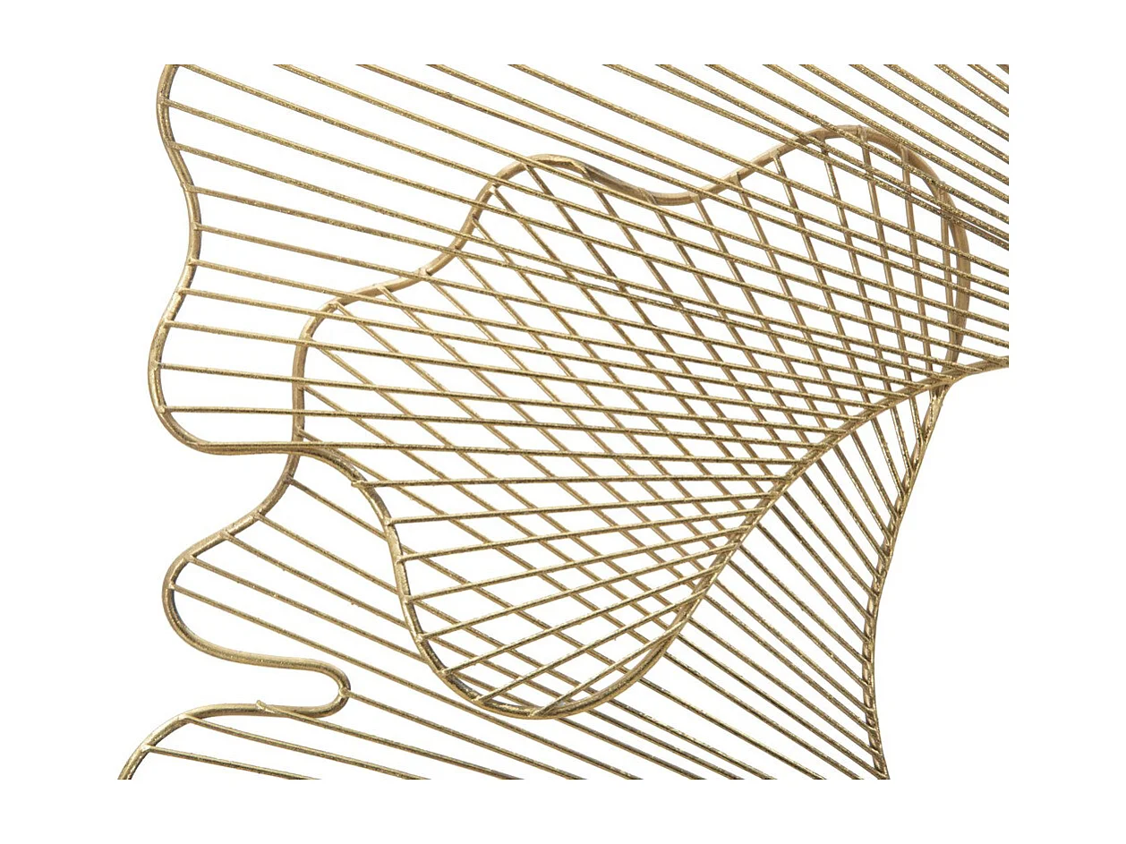 Décoration 3D en Métal Feuille 34, Or, 79x5x68 cm, Seven Design