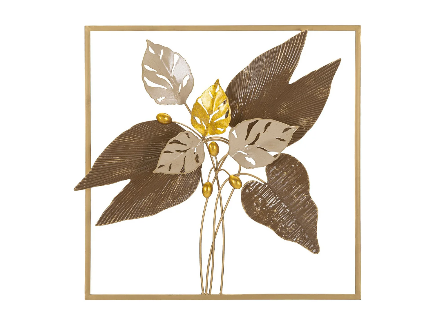 Metalowa Dekoracja 3D Kwiaty 37, Wielokolorowy, 50,2x5,1x50,2 cm, Seven Design