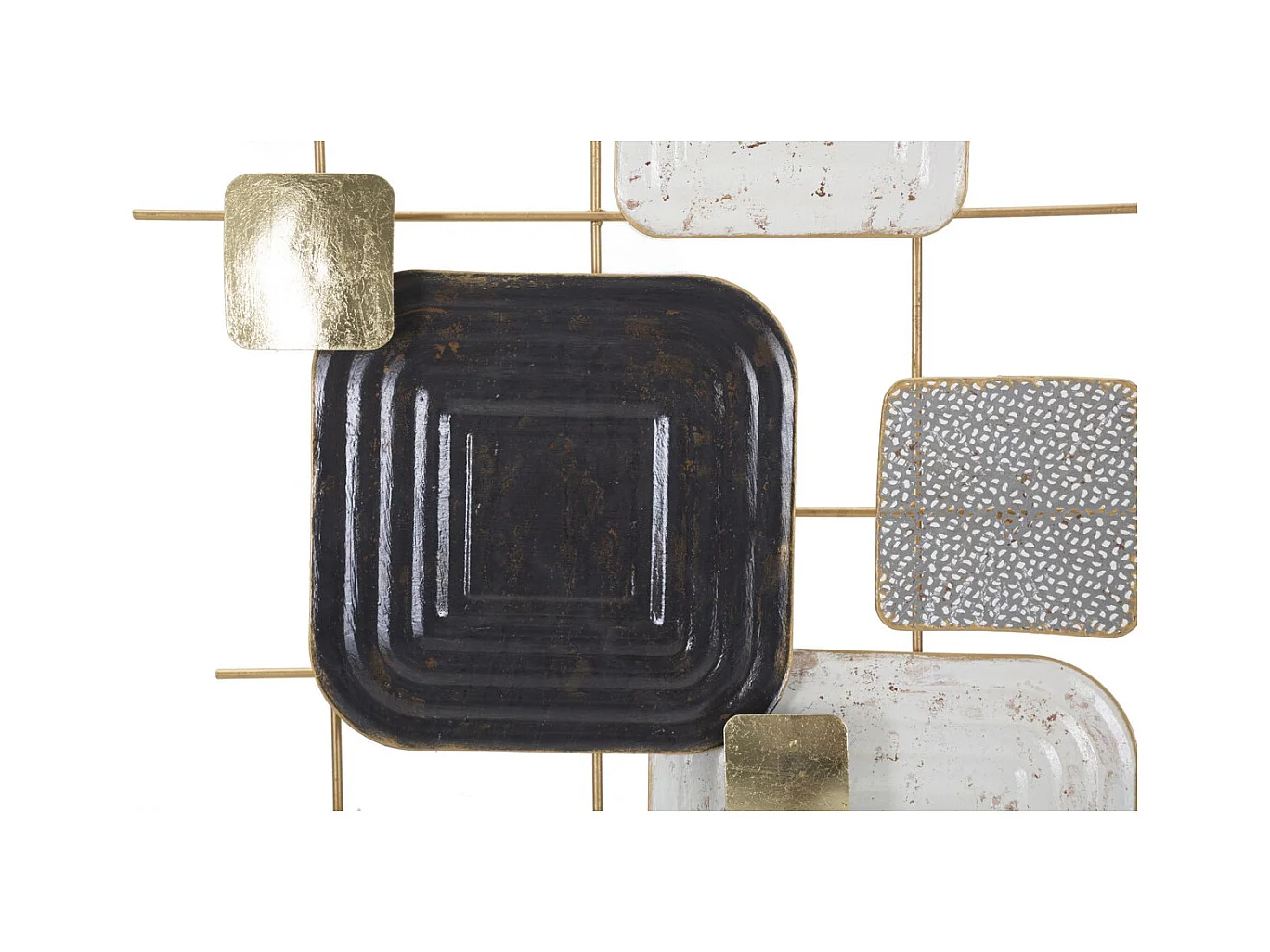 Décoration 3D en Métal Carrés, Multicouleur, 80x5x80 cm, Seven Design