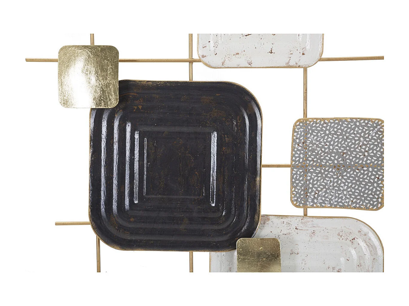 Metalowa Dekoracja 3D Kwadraty, Wielokolorowy, 80x5x80 cm, Seven Design