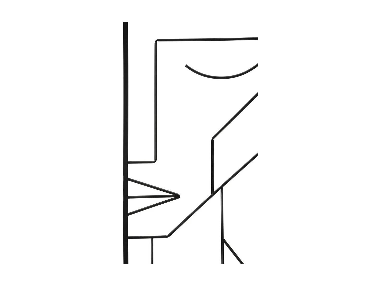 Décoration en Métal Visage 2, Noir, 60x1x80 cm, Seven Design