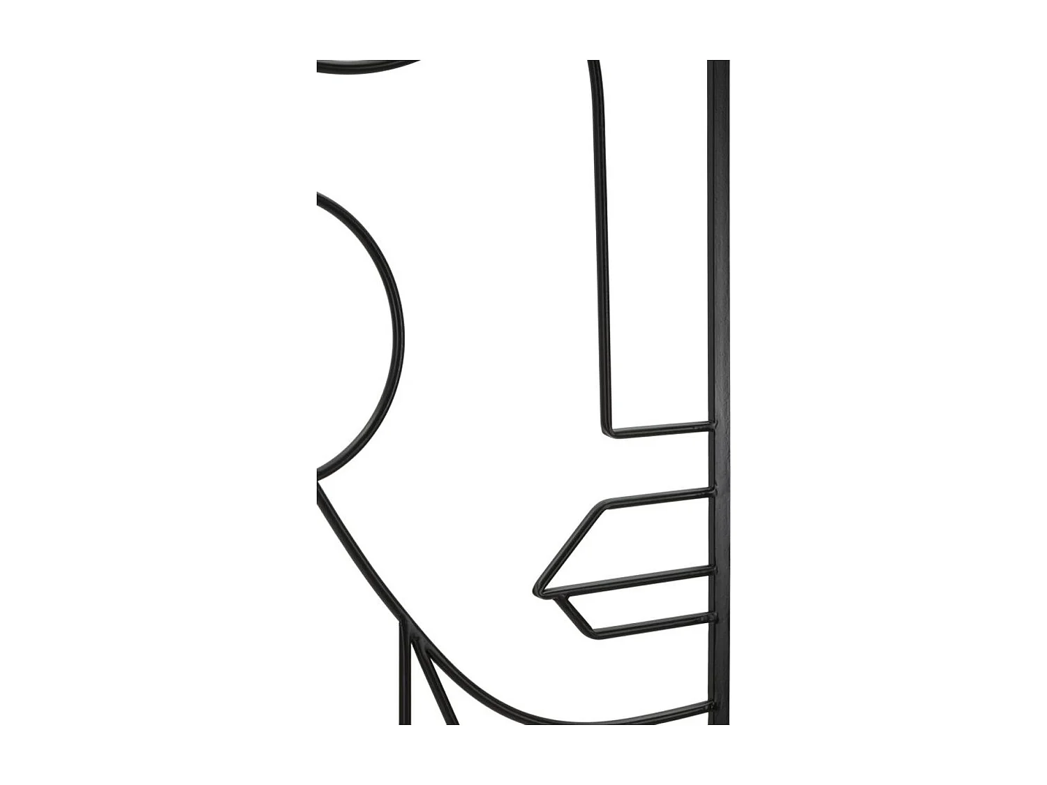 Décoration en Métal Visage 2, Noir, 60x1x80 cm, Seven Design