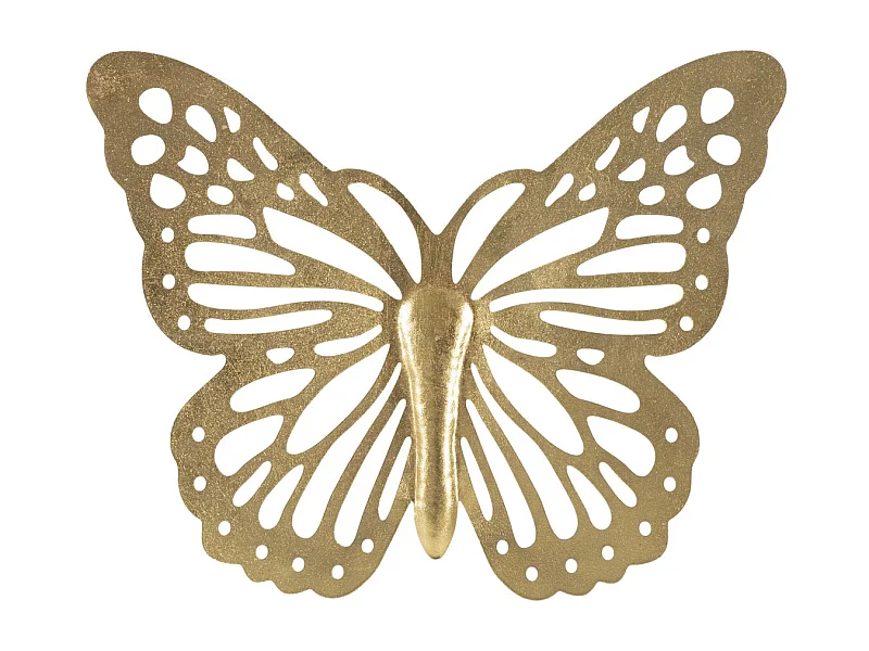 Metalowa Dekoracja 3D Motyl, Złoto, 43x2x35 cm, Seven Design