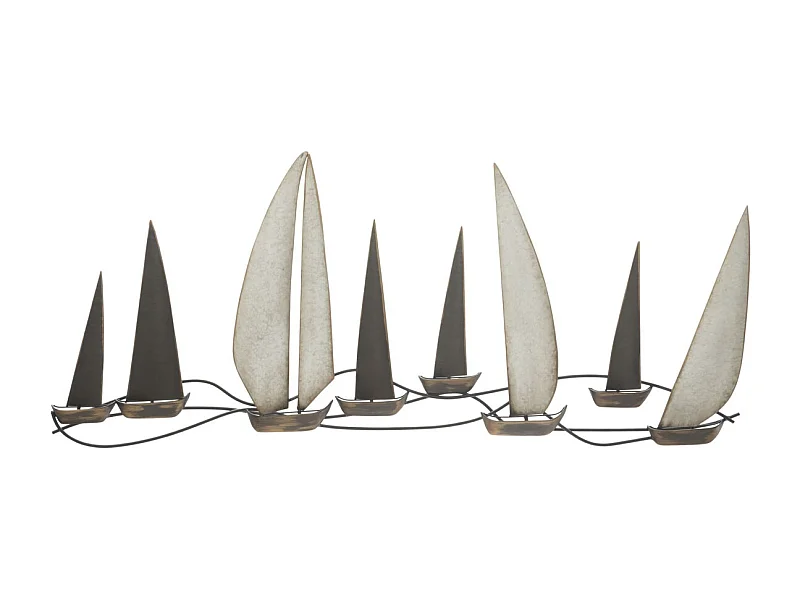 Décoration 3D en Métal Bateaux 4, Multicouleur, 119x3x51 cm, Seven Design