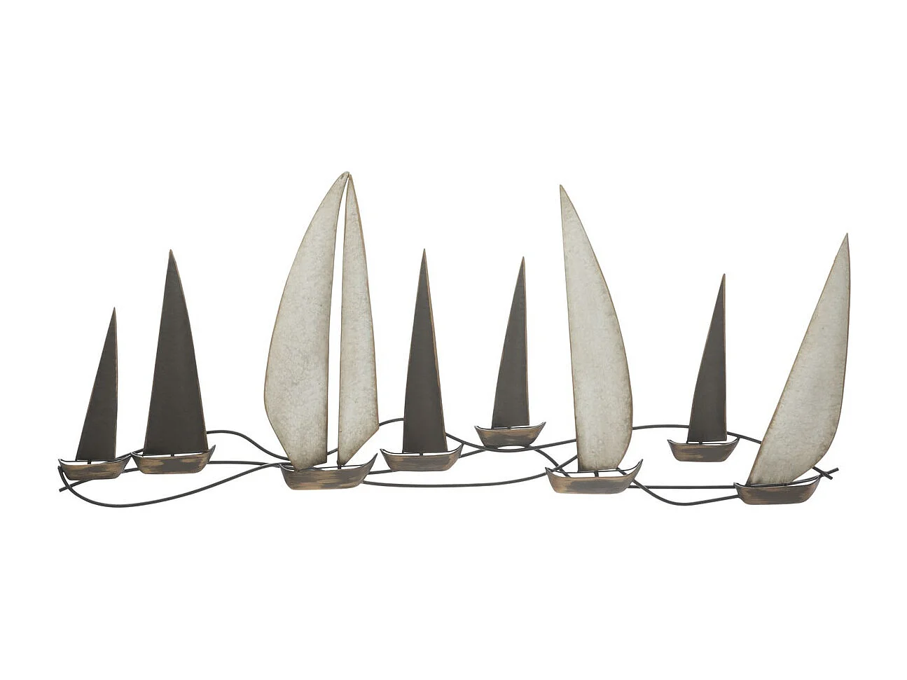 Décoration 3D en Métal Bateaux 4, Multicouleur, 119x3x51 cm, Seven Design