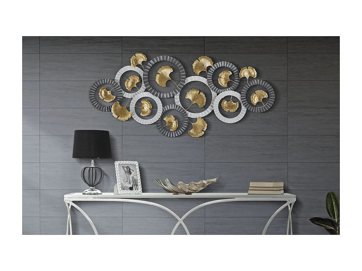 Décoration 3D en Métal Roues 6, Multicouleur, 126x5x58 cm, Seven Design