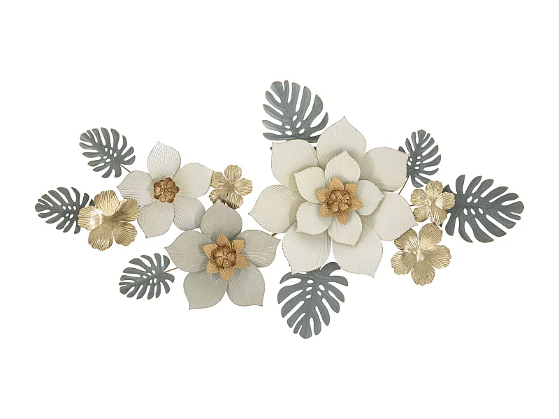 Decorazione in Metallo 3D Fiori 9, Multicolore, 134,6x7,6x69,9 cm, Epikasa